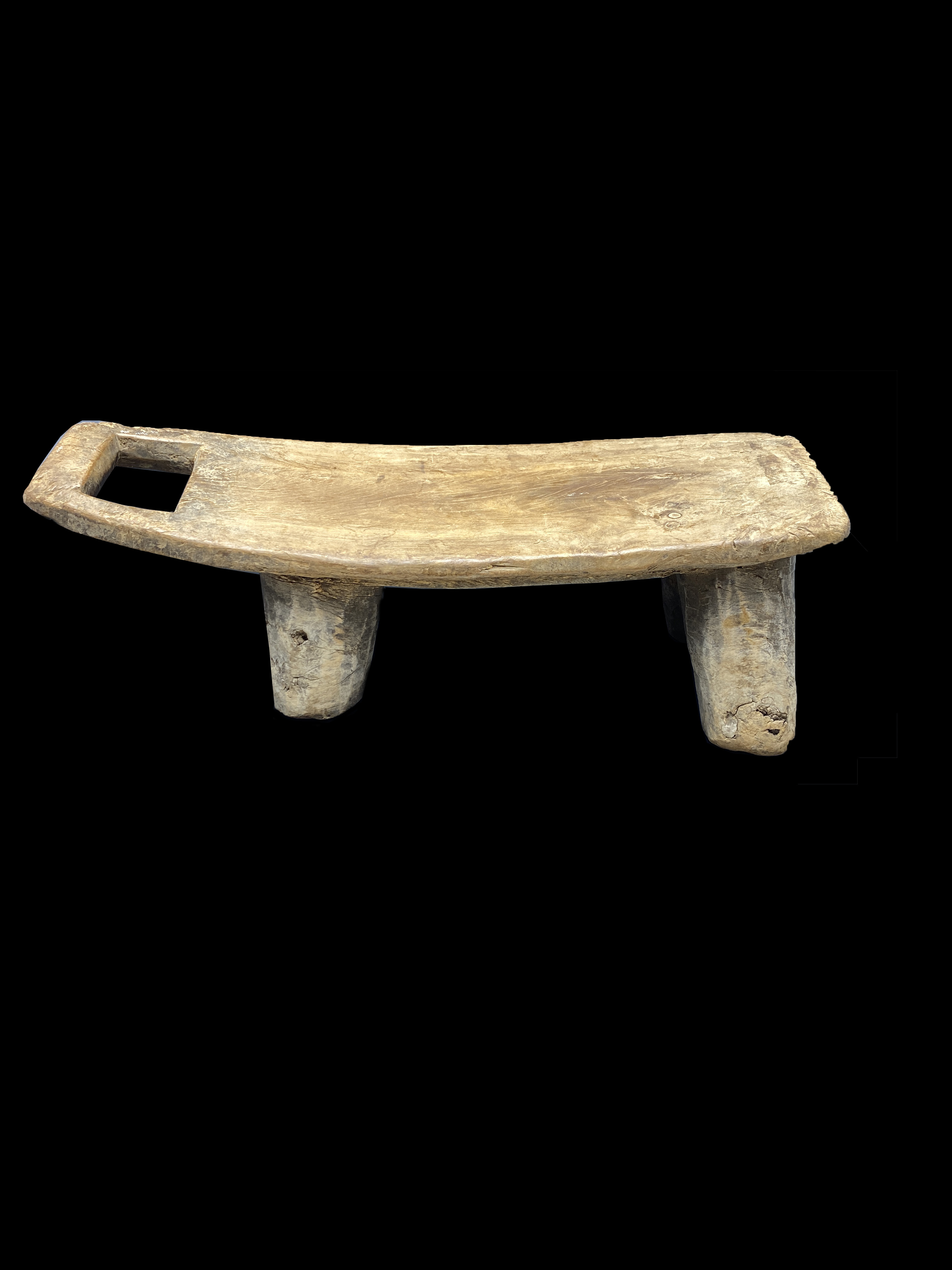 Wooden Stool with Handle - Baule People, Ivory Coast