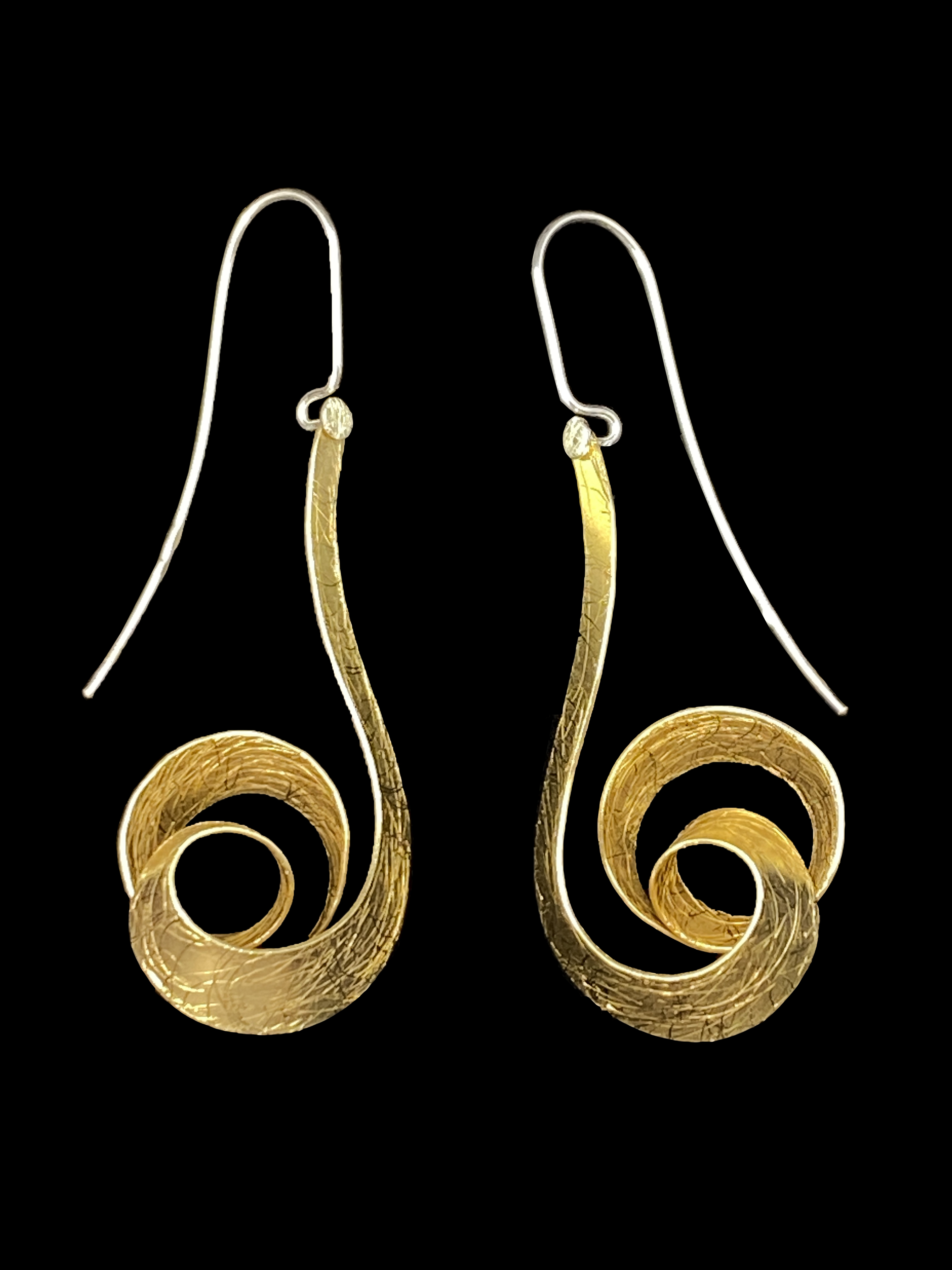 Gold Plated Sterling Silver Key Note Earrings (EHC345V) - Sold