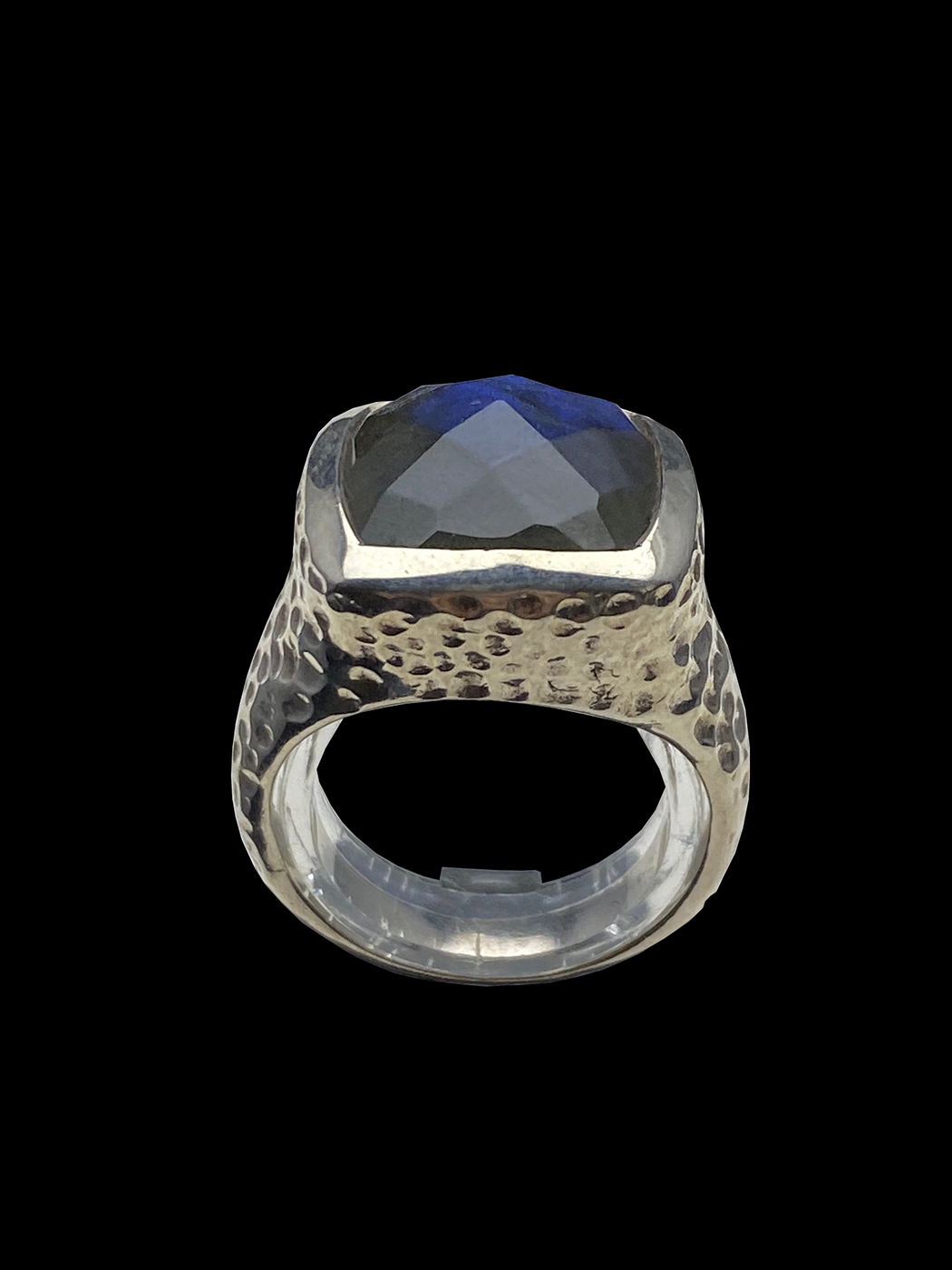 Faceted Labradorite and Sterling Silver Ring