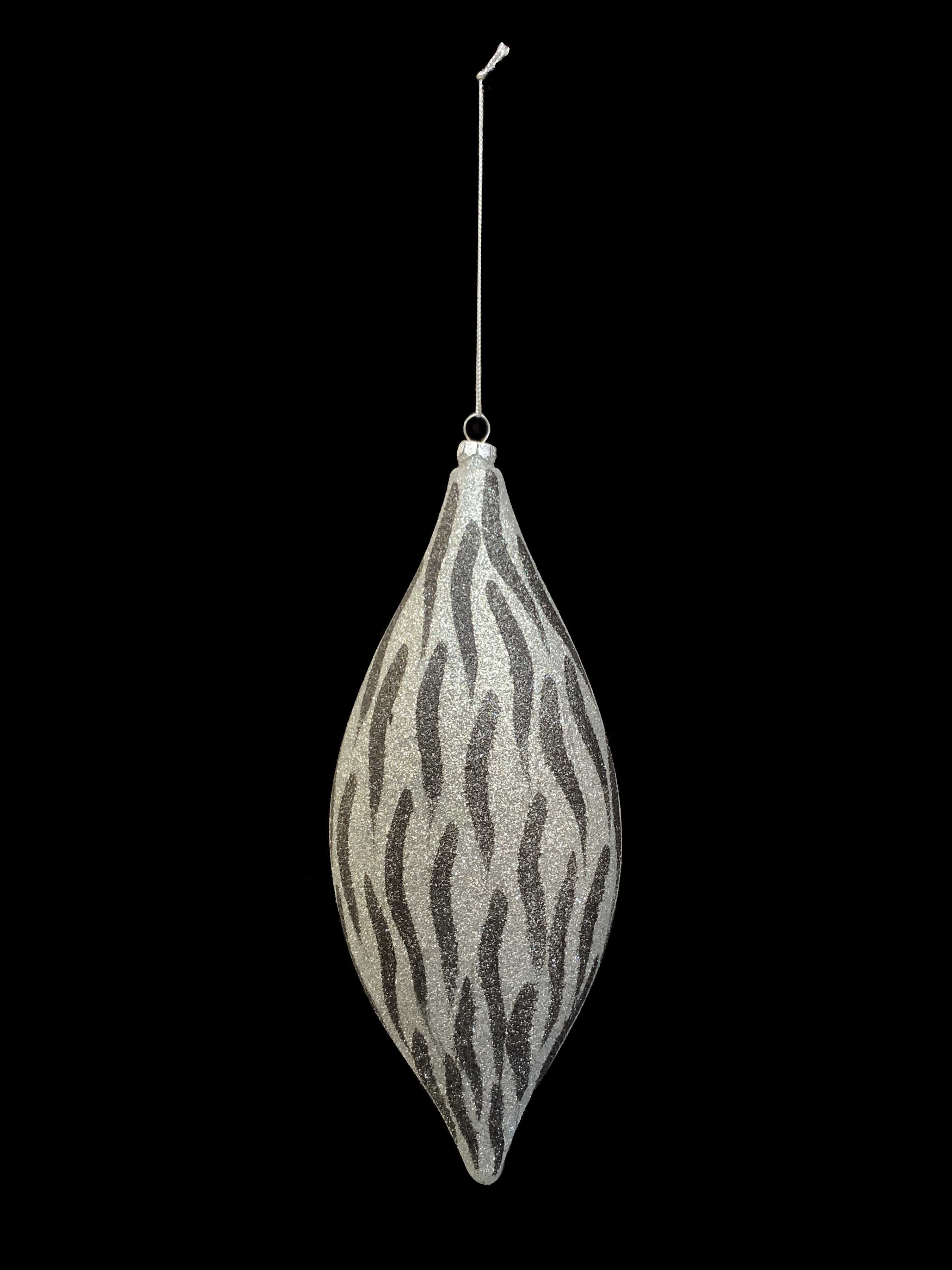 Large Zebra Patterned Glitter Ornament