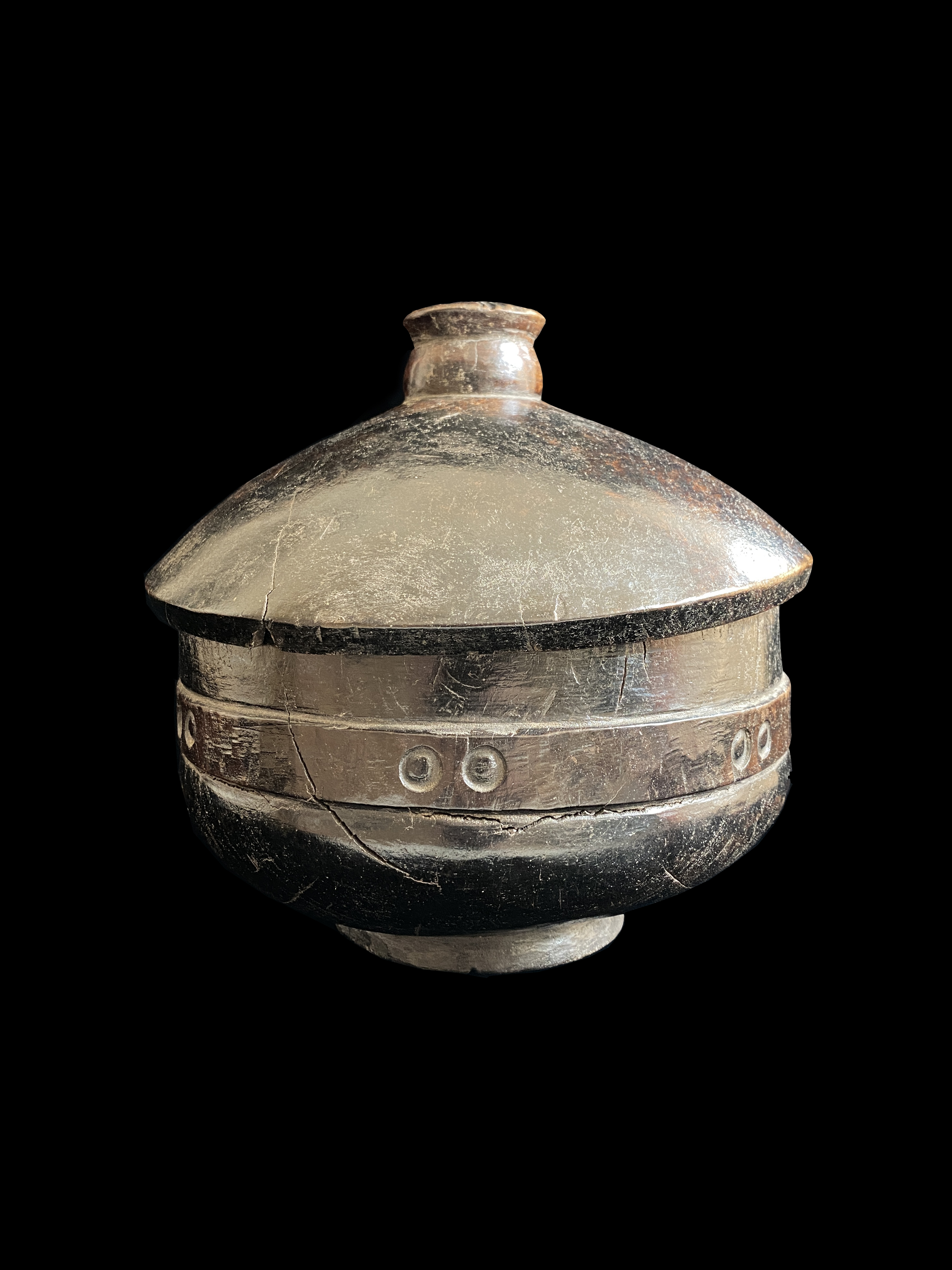 Wooden Food Bowl Container - Lozi People, Zambia