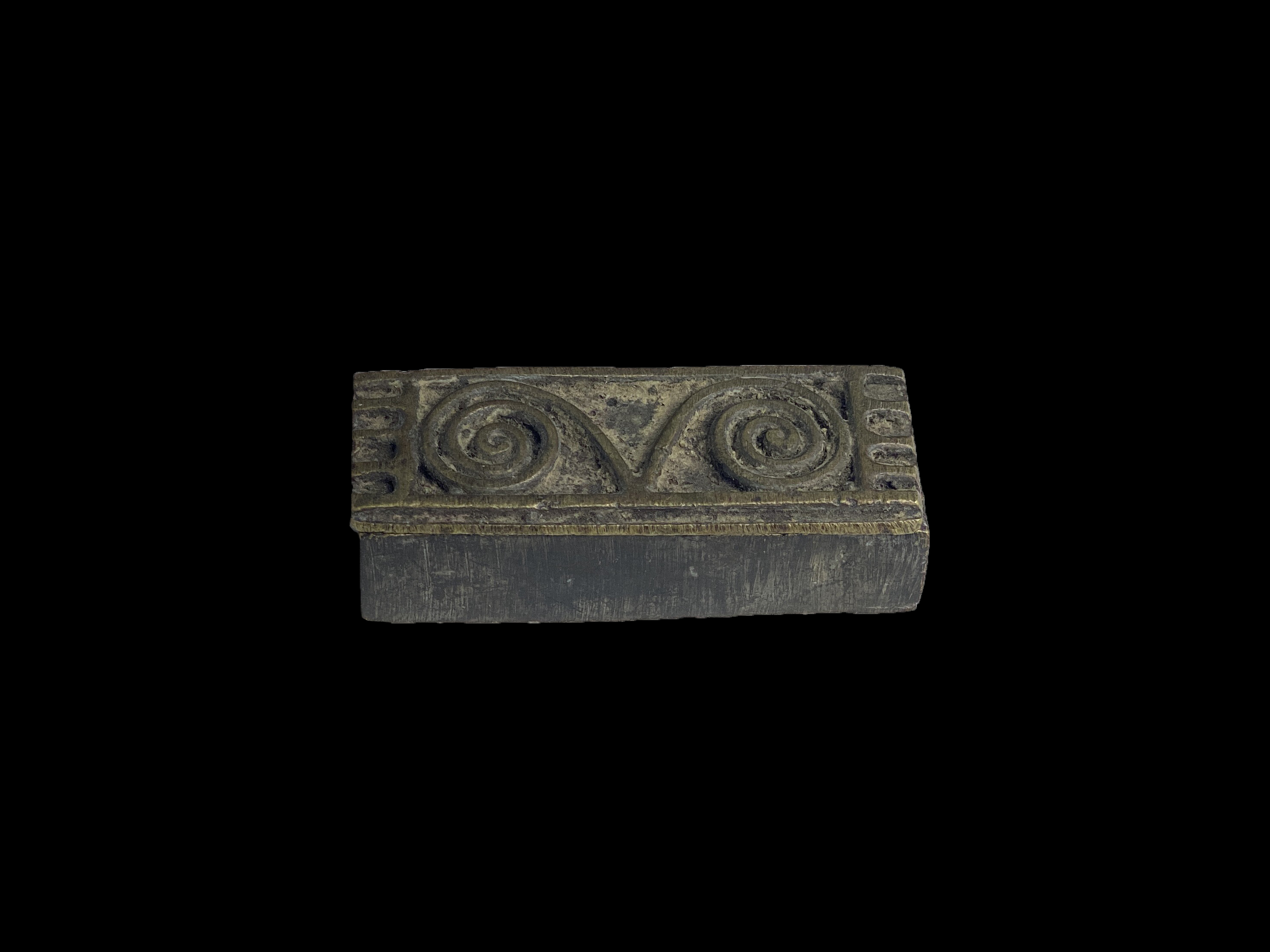 Bronze Box with Rams Horns Design on Lid - Ashanti People, Ghana