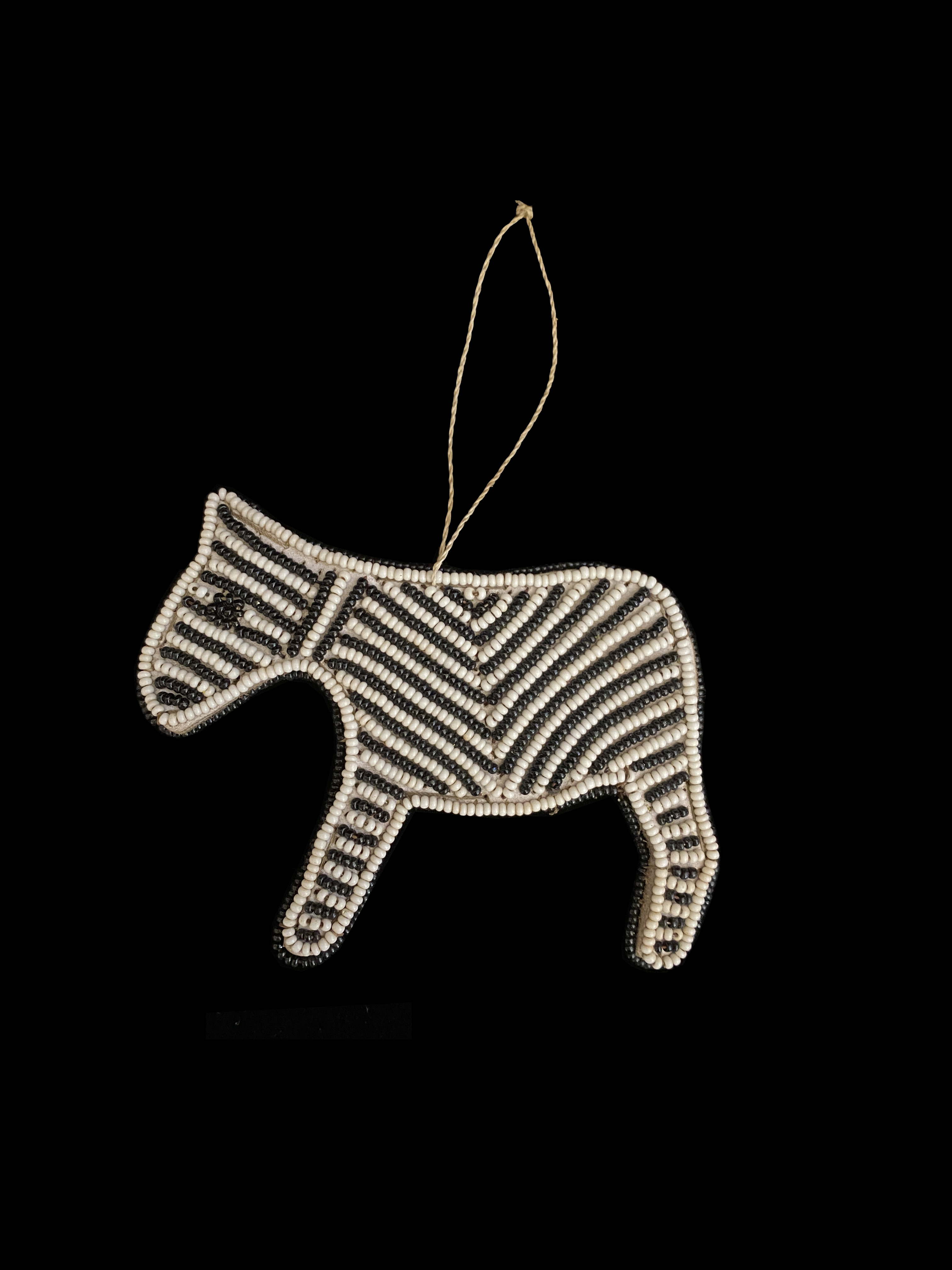Beaded Zebra Ornament