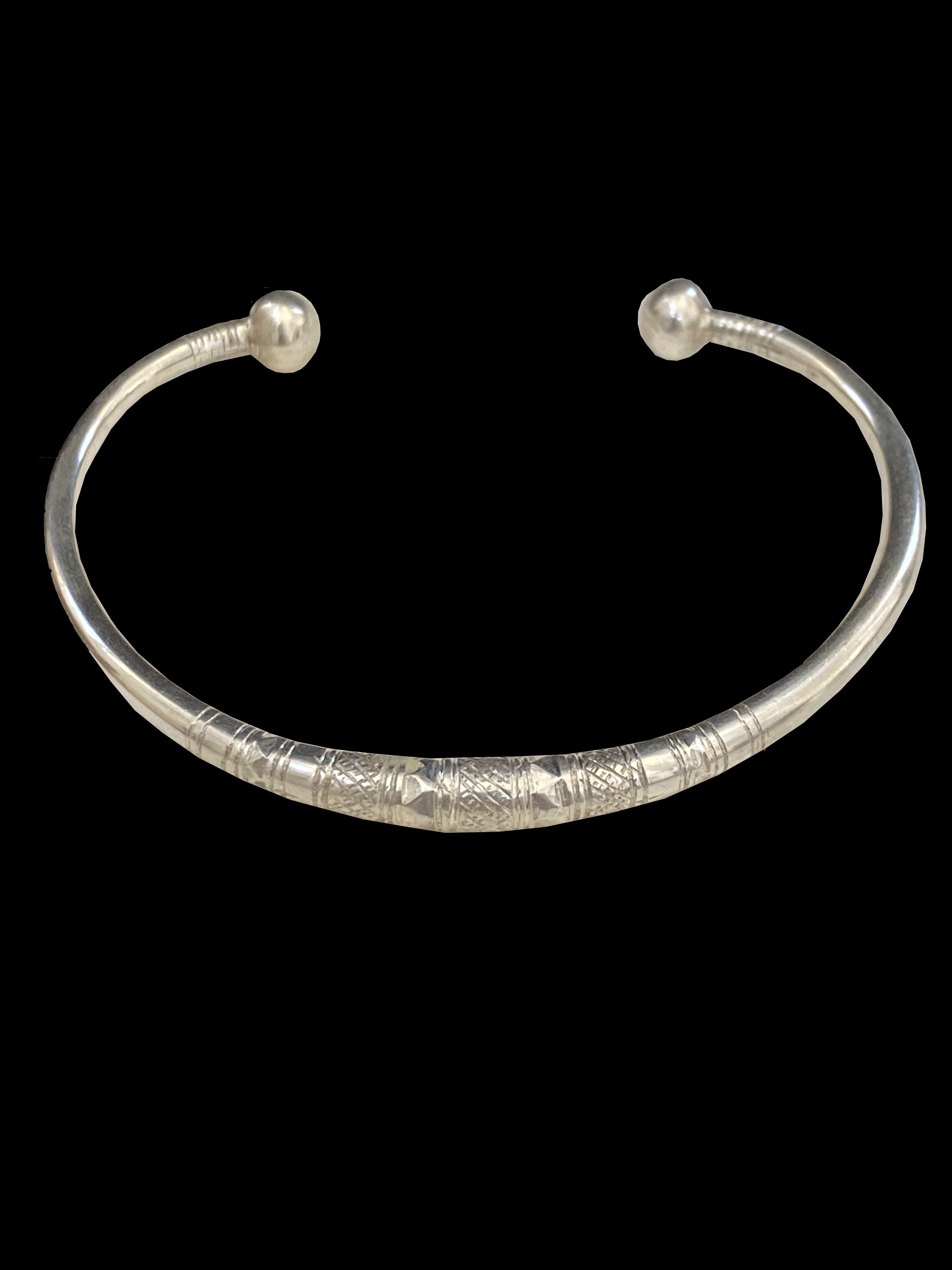 Thin Sterling Silver Bracelet - Tuareg People, nomads of the south Sahara.