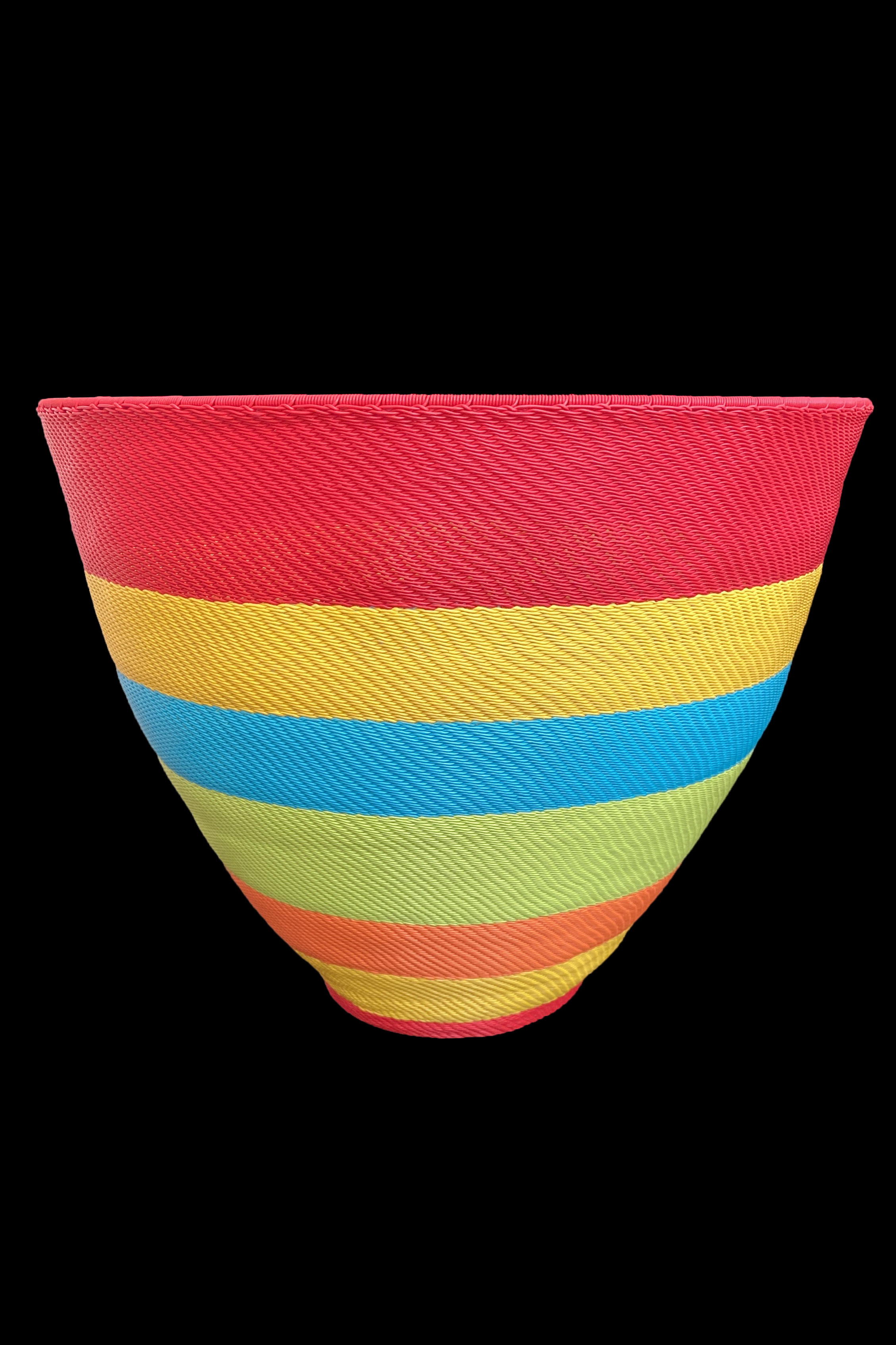 Extra Large Bright and Colorful Telephone Cable Wire Basket - Zulu People, South Africa