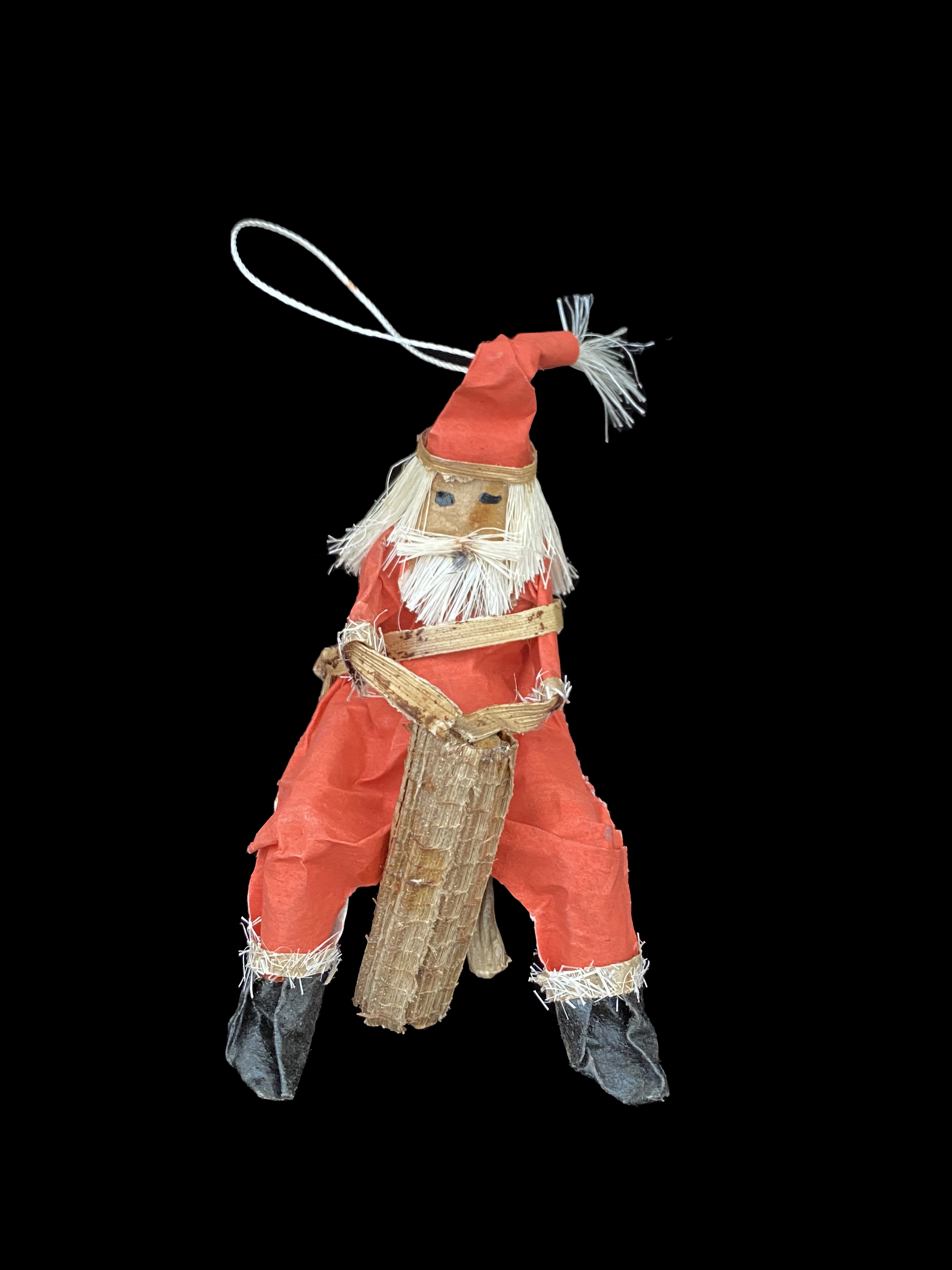 Banana Fiber Santa (Drummer Boy) Ornament - Kenya and Uganda