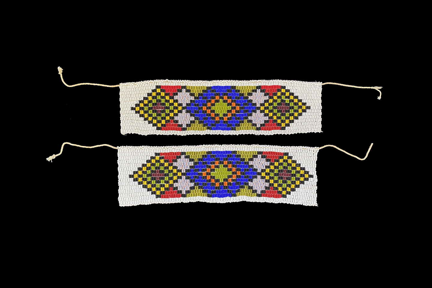 Pair of Shembe Style Beaded Anklets - Zulu People, South Africa