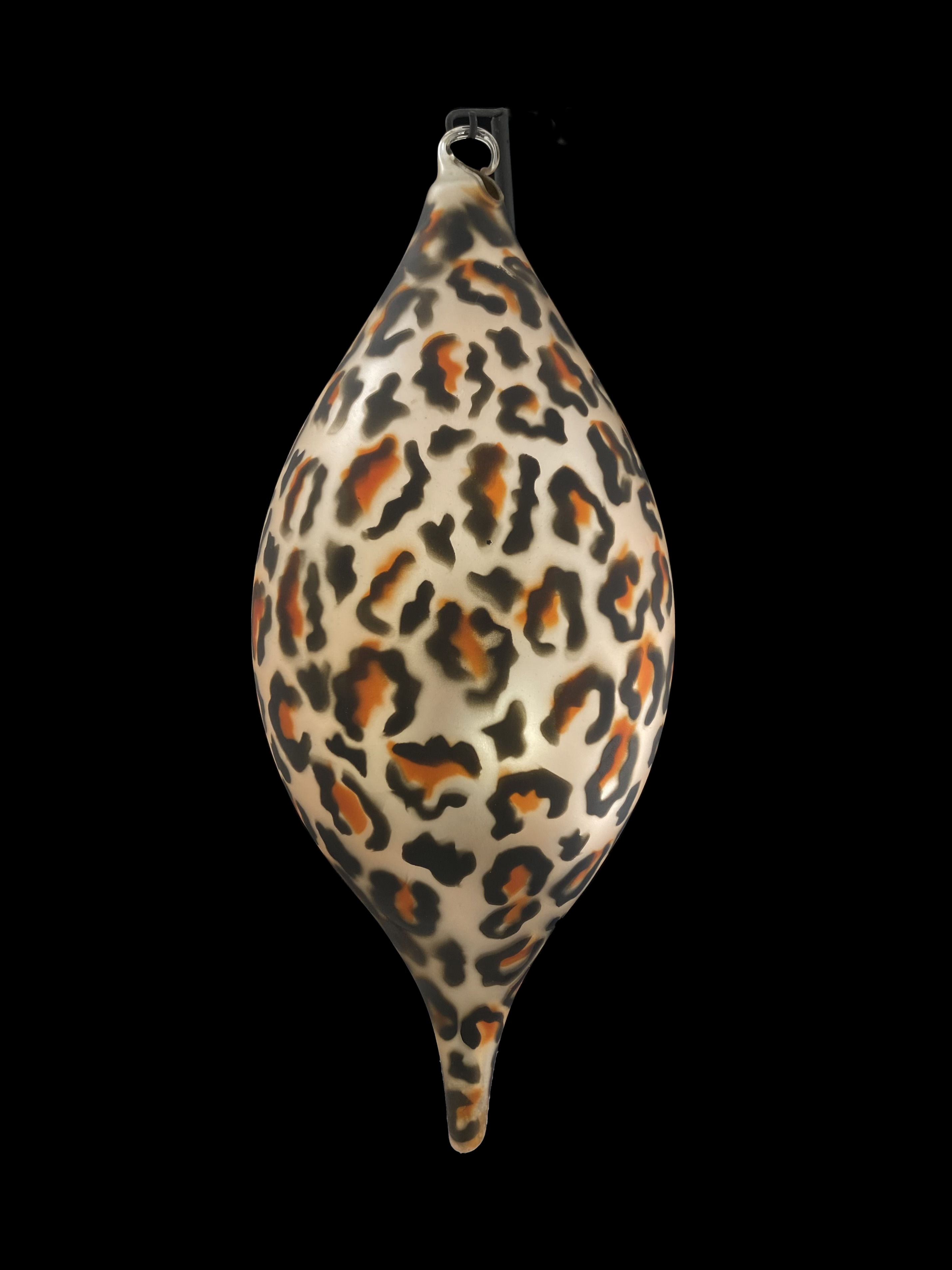 Extra Large Hand Blown Glass Leopard Print Ornament