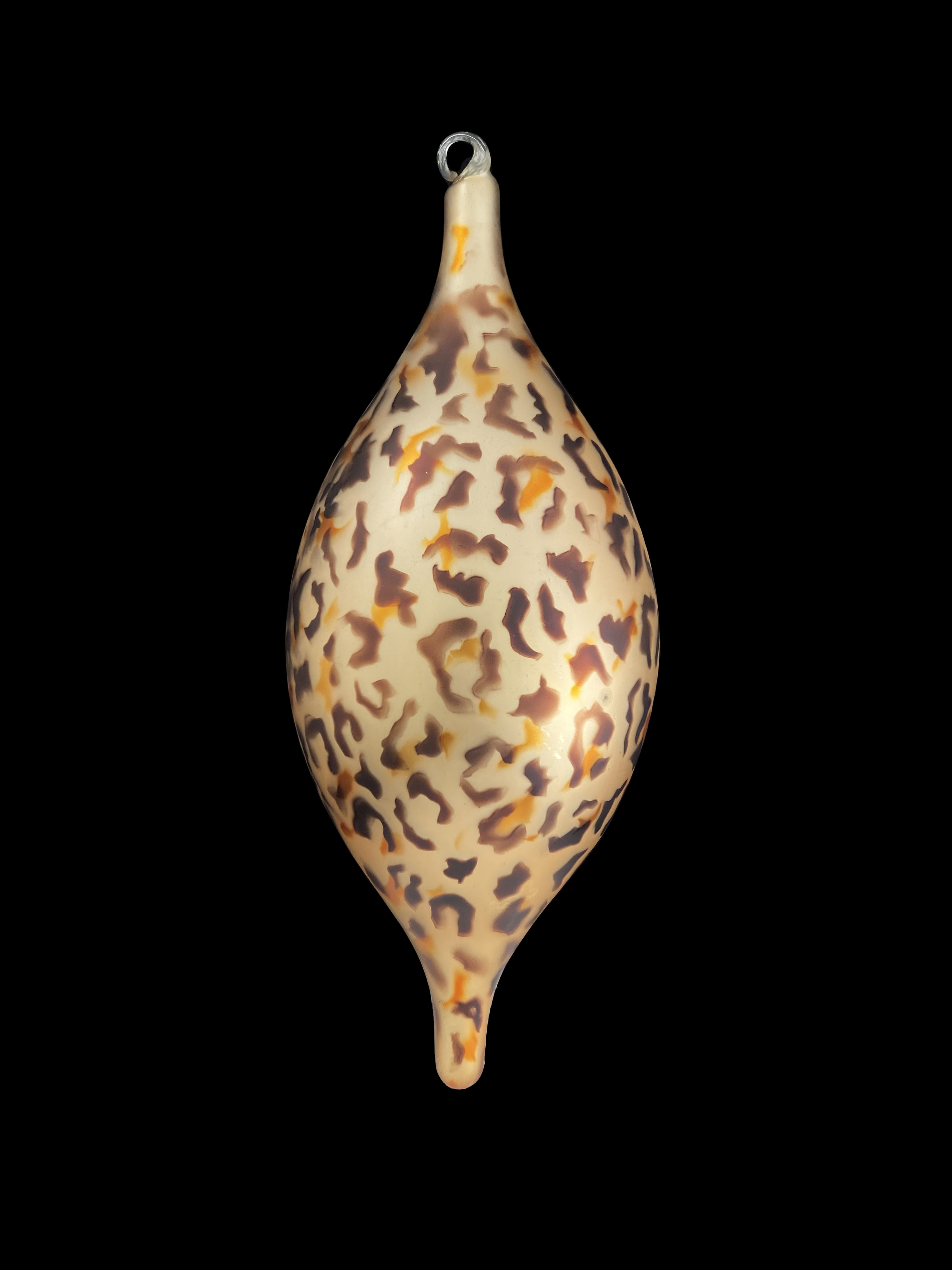 Extra Large Hand Blown Glass Leopard Print Ornament