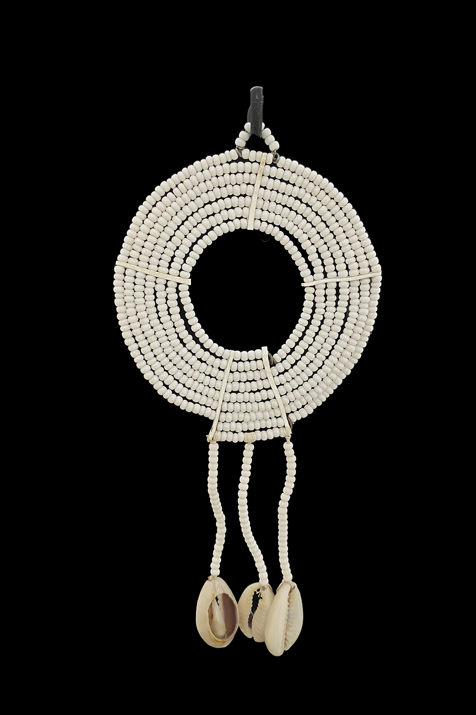 Beaded Maasai Neck Collar White Beaded Ornament  - Kenya