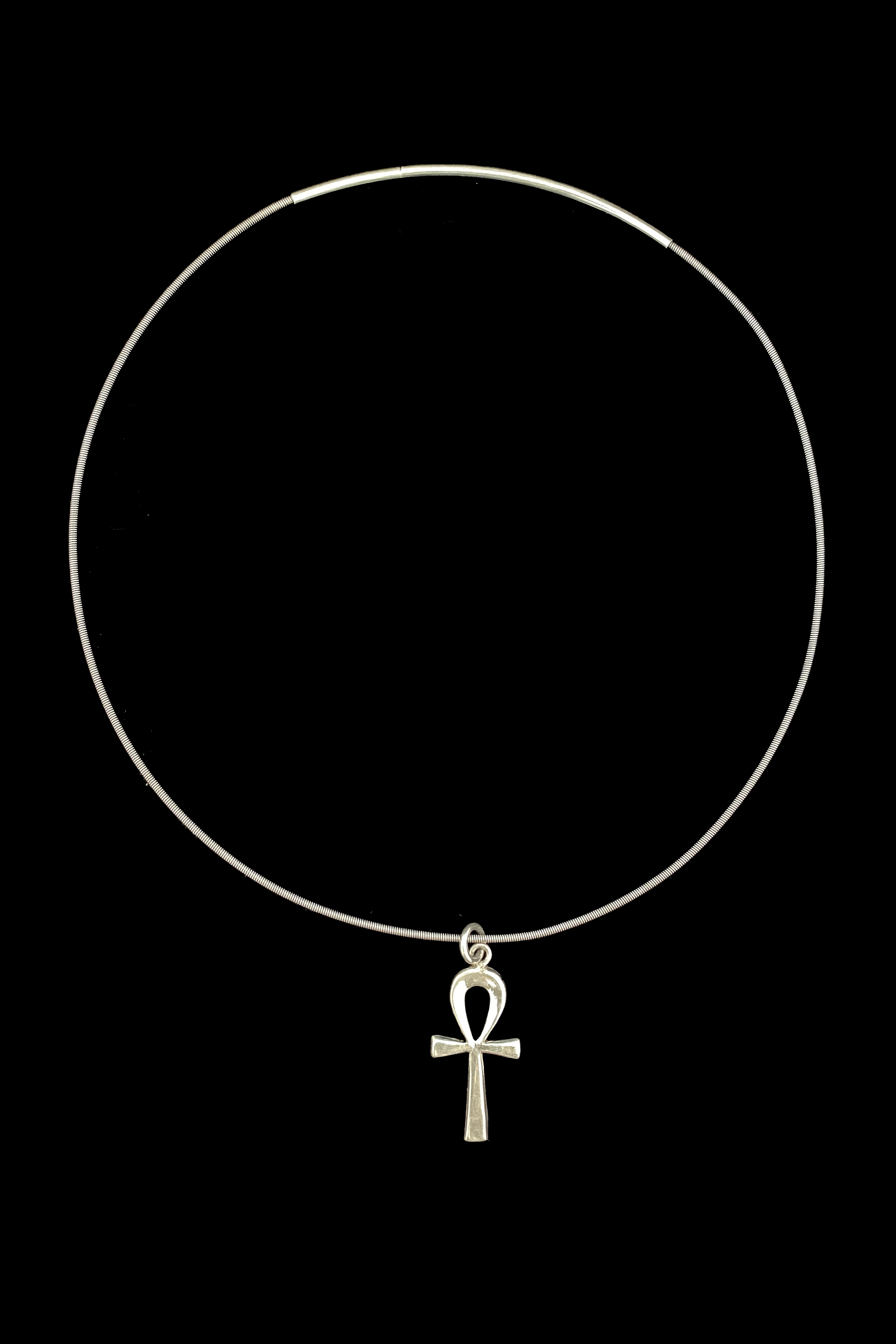 Sterling Silver Ankh Choker.