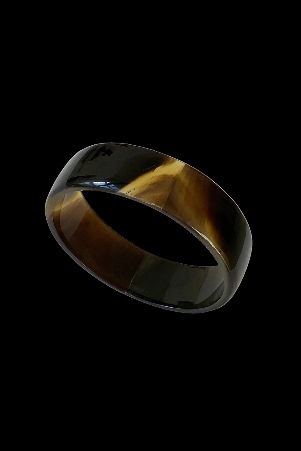 Circular Black Horn Bangle