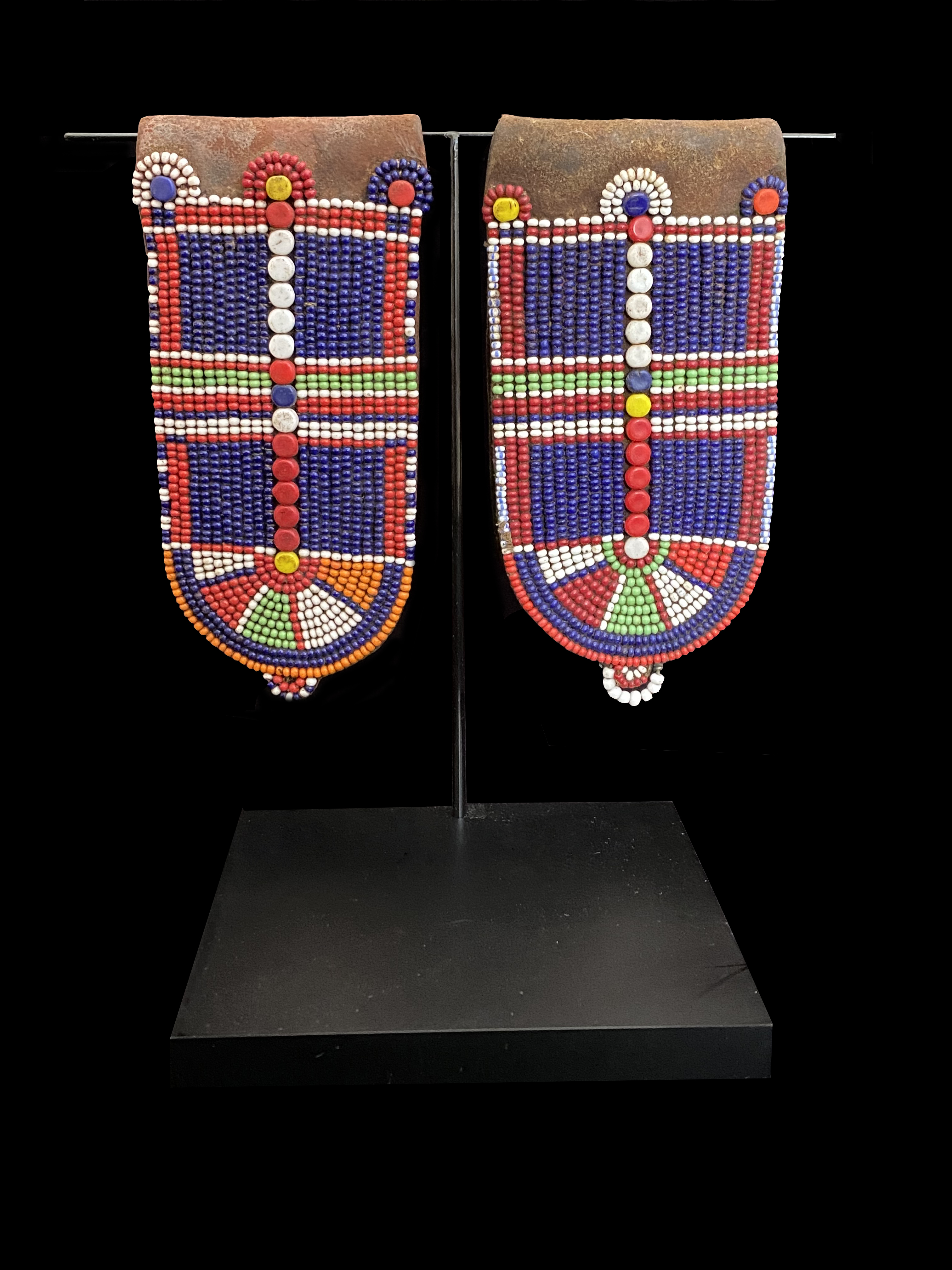 Beaded Ear Flaps 1 - Gonito - Maasai People, Kenya/Tanzania, east Africa