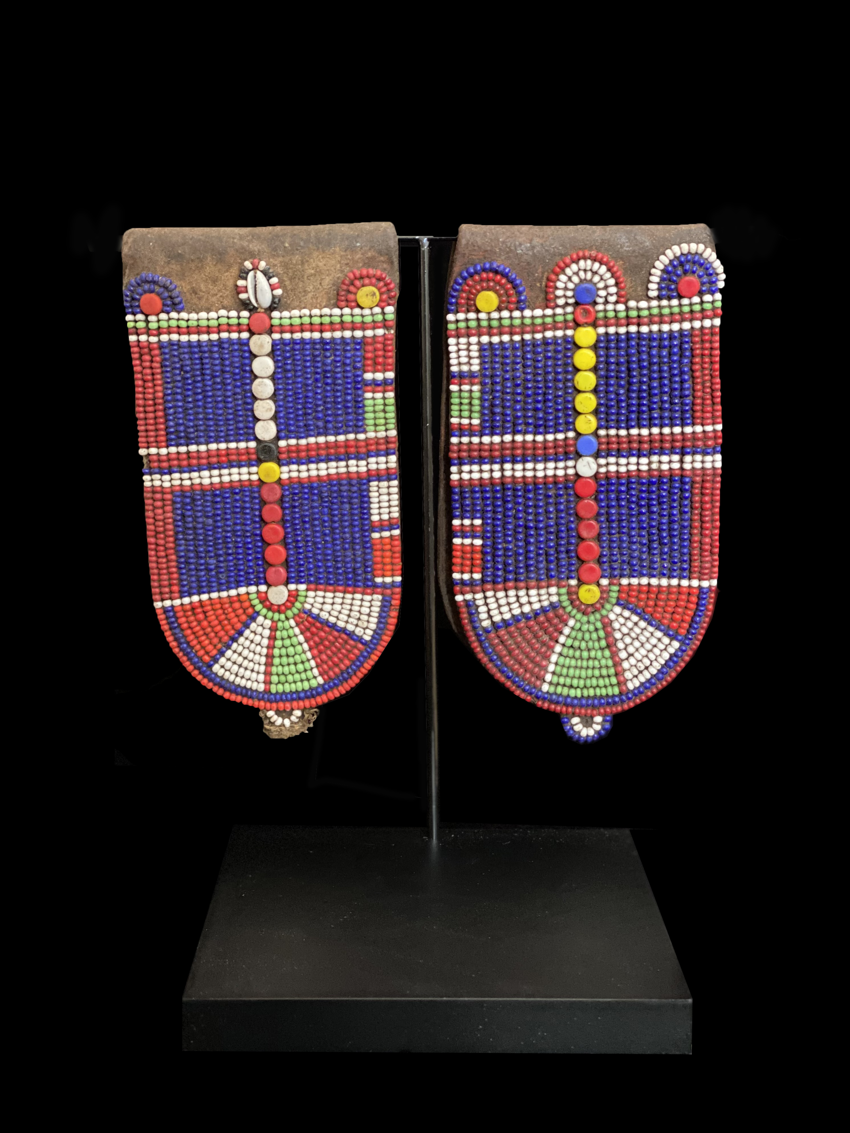 Beaded Ear Flaps 2 - Gonito - Maasai People, Kenya/Tanzania, east Africa