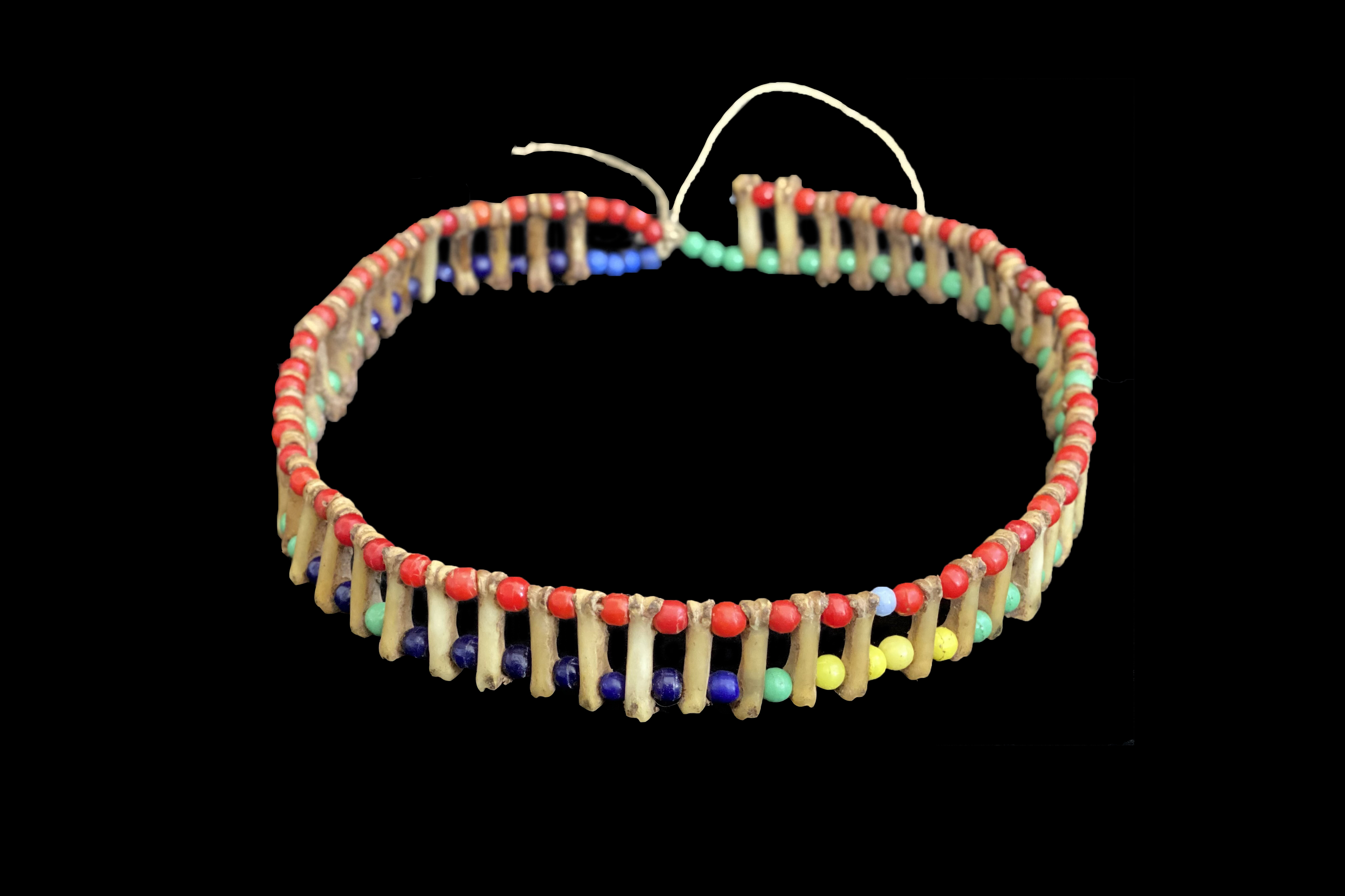 Bone and Bead Neck Piece - Maasai People, east Africa