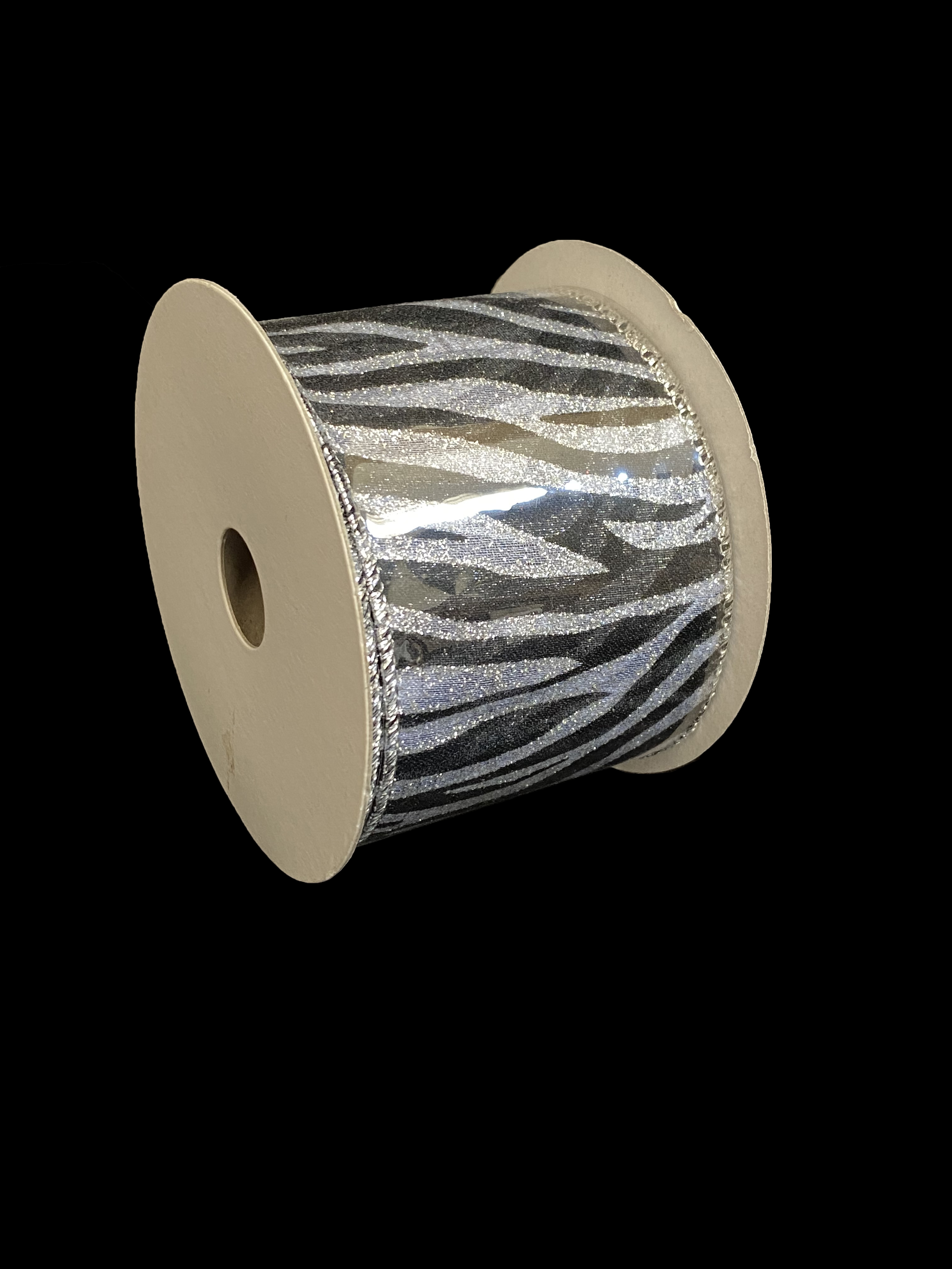 10 Yard Zebra Print 100 % Nylon Glitter Ribbon Roll 