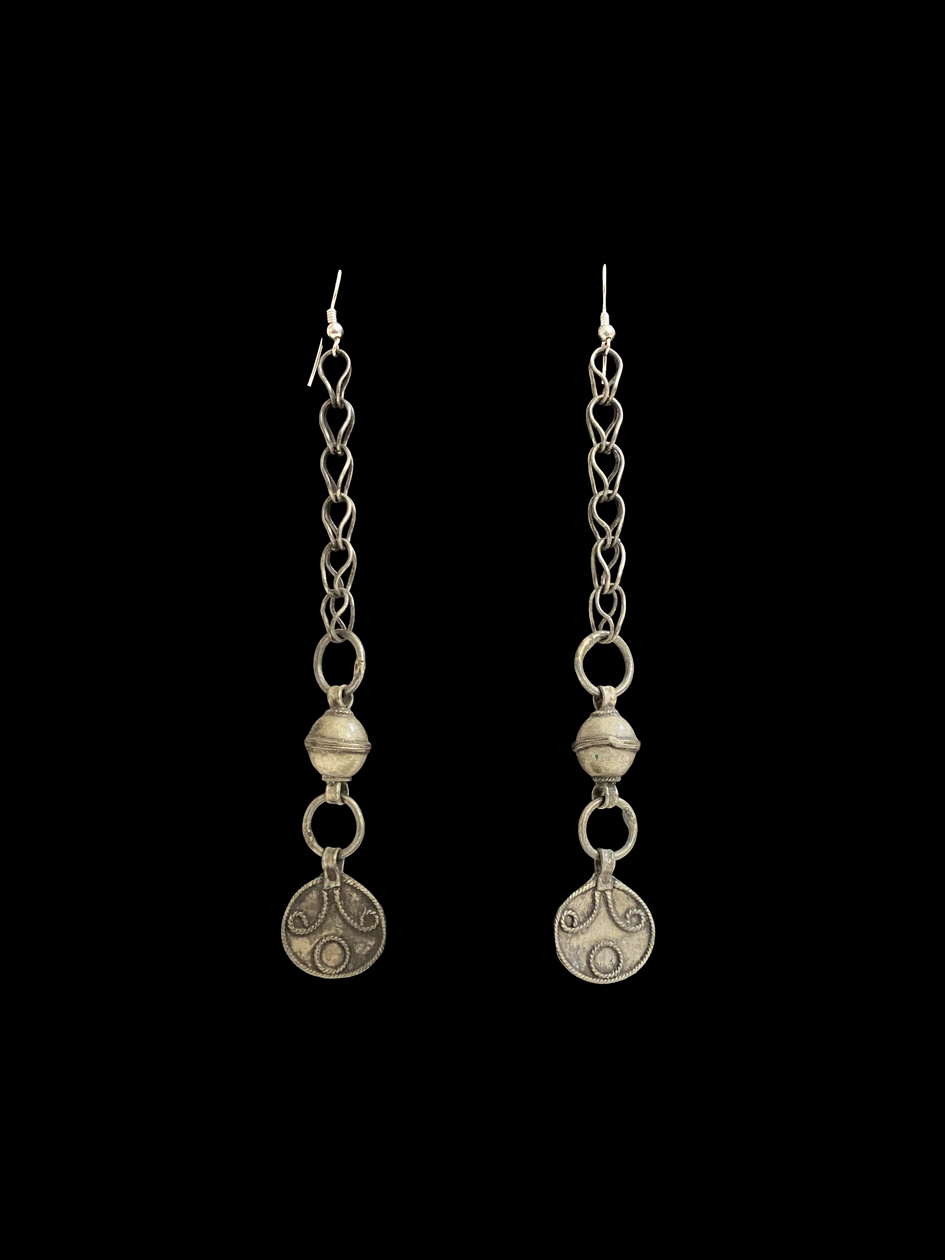 Vintage Ethnographic Long Chain Earrings