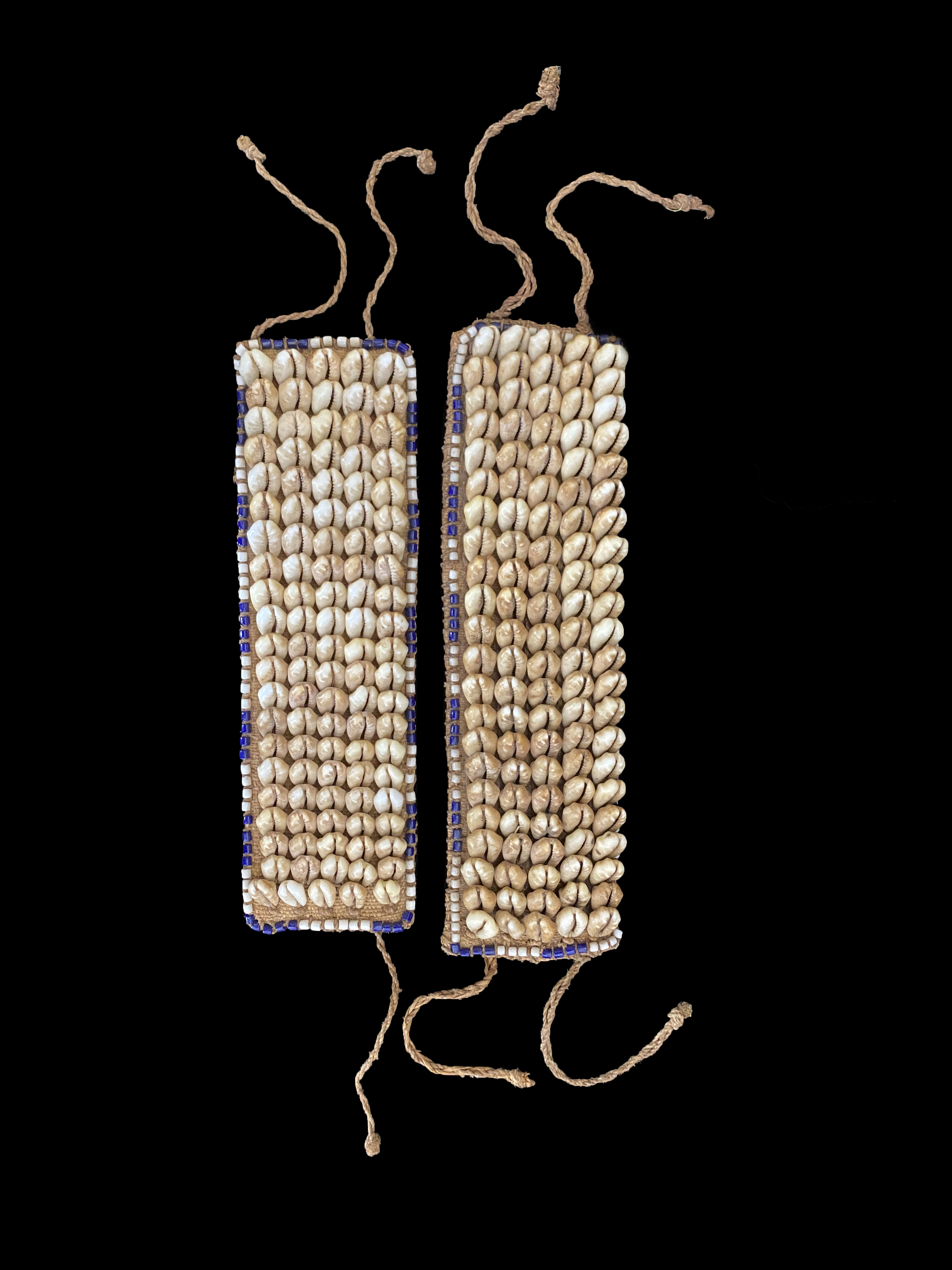 Pair of Cowrie Shell Anklets - Kuba People,  D.R. Congo