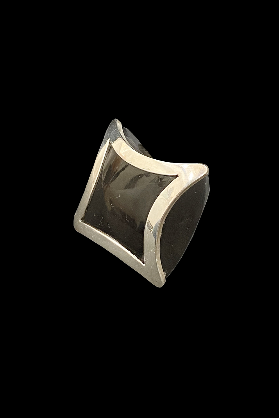 Square Horn Ring with Sterling Silver - Benin, west Africa