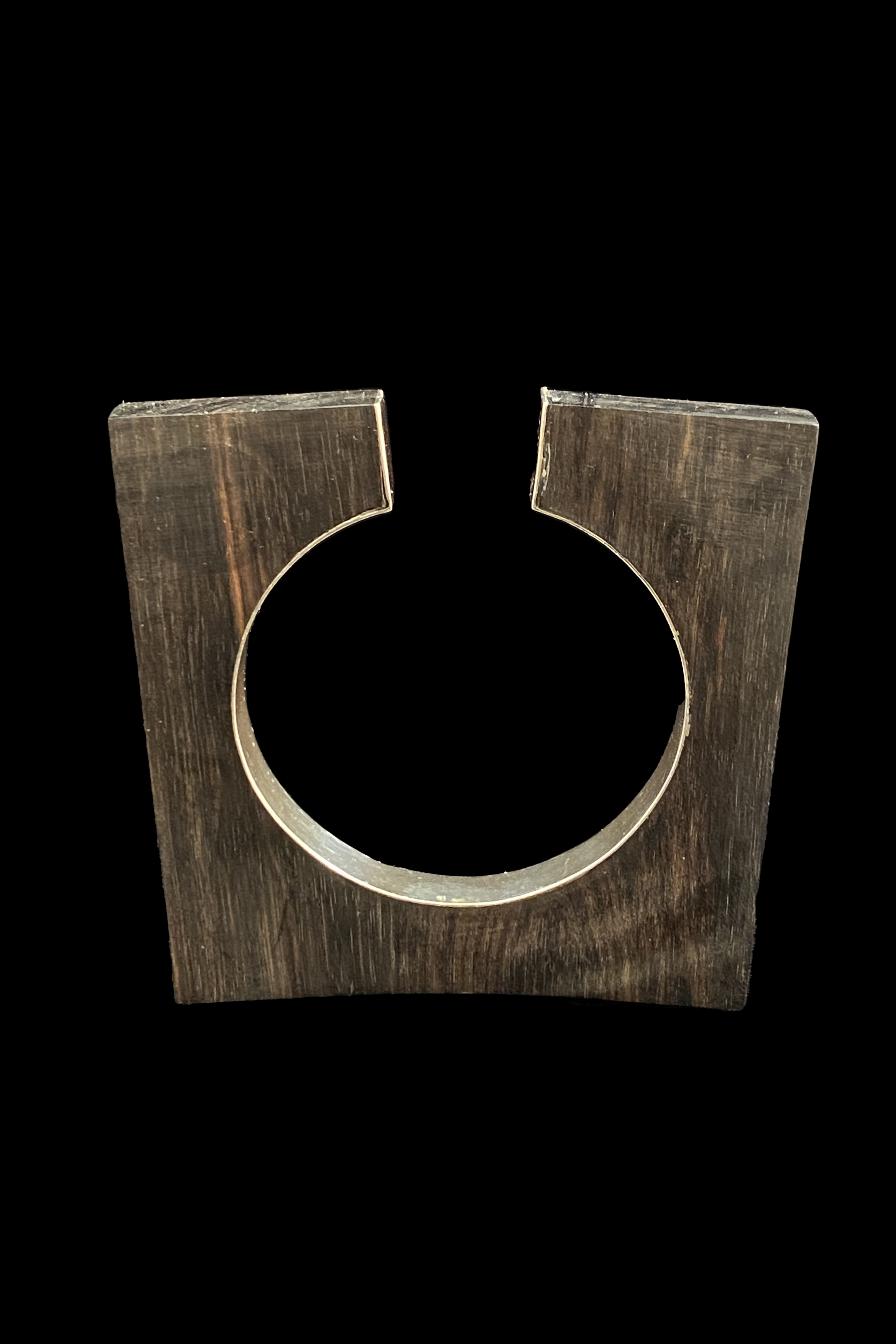 Square Ebony Wood Bracelet with Sterling Silver Inset