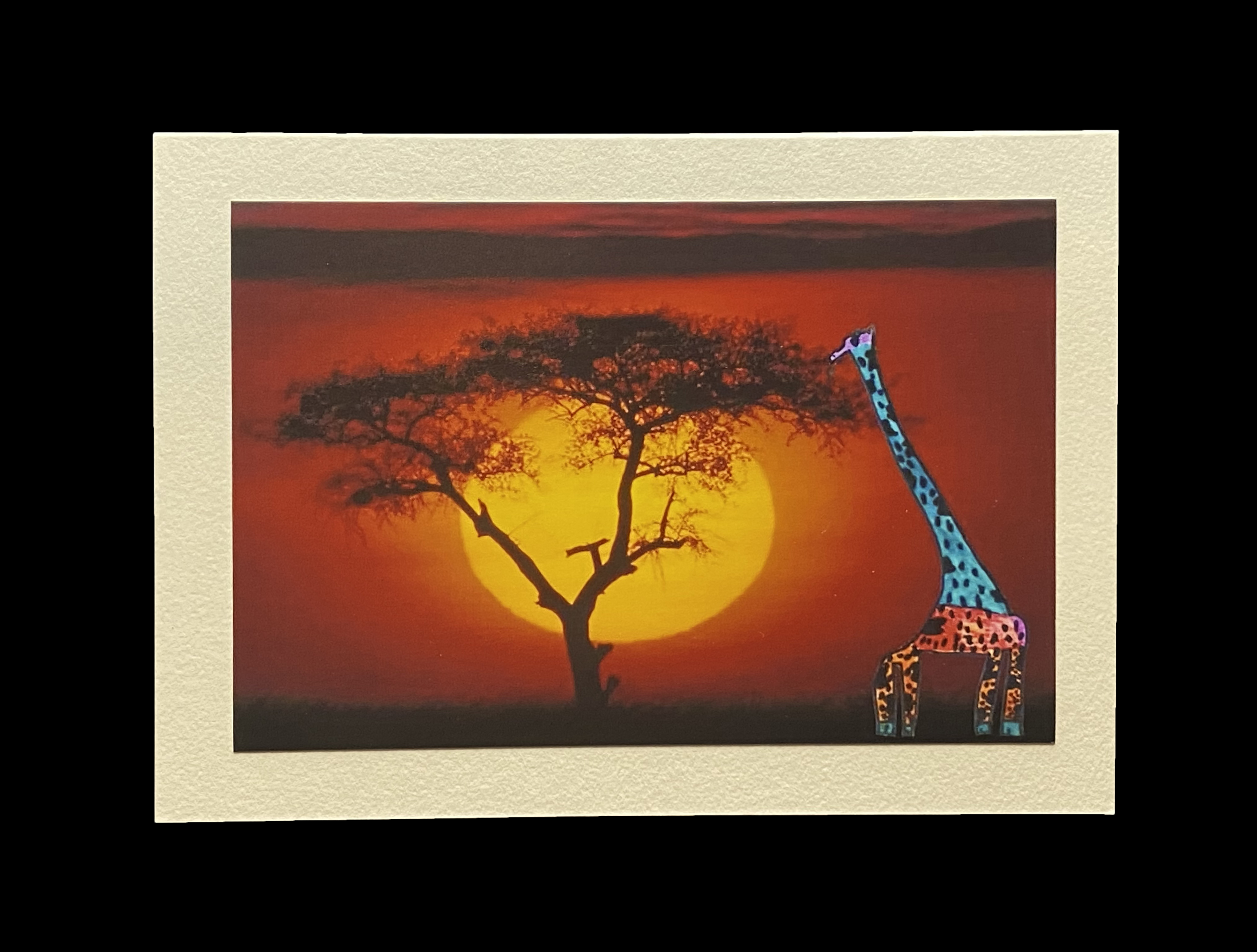 Giraffe at Sunset Card by Amy