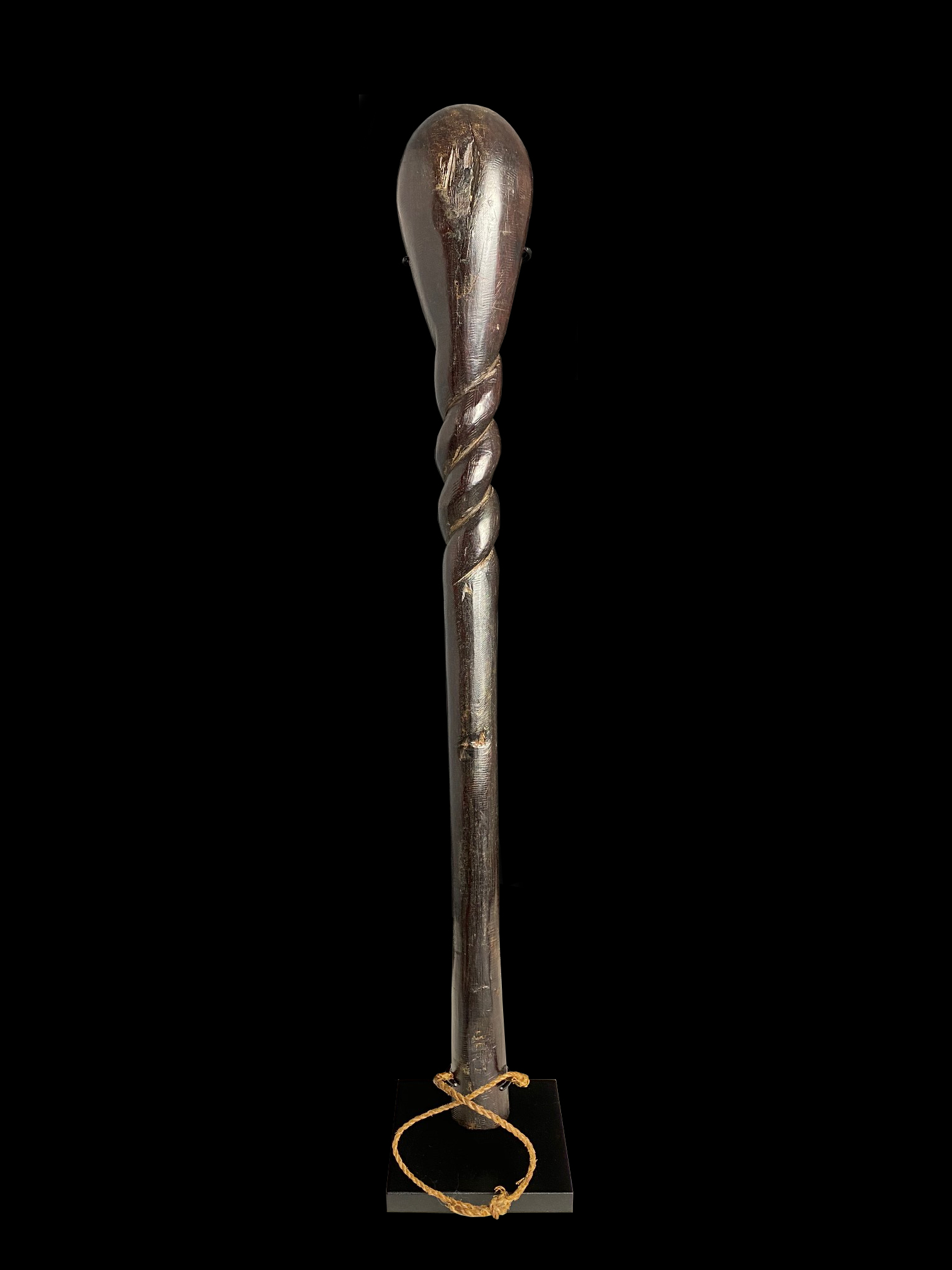 Knobkerrie Club with Twisted Wooden Shaft - Zulu People, South Africa