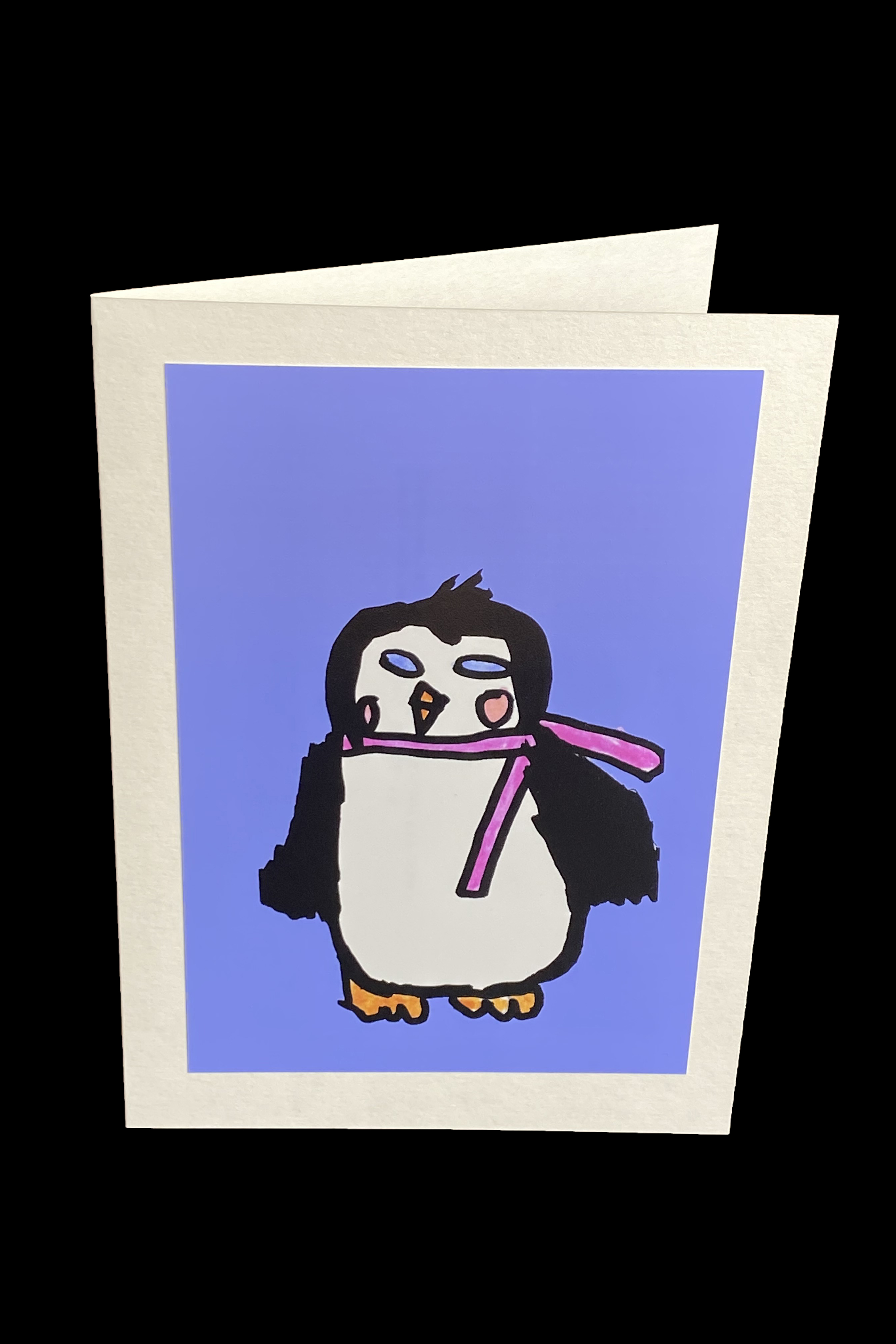 Blue Penguin Card by Amy