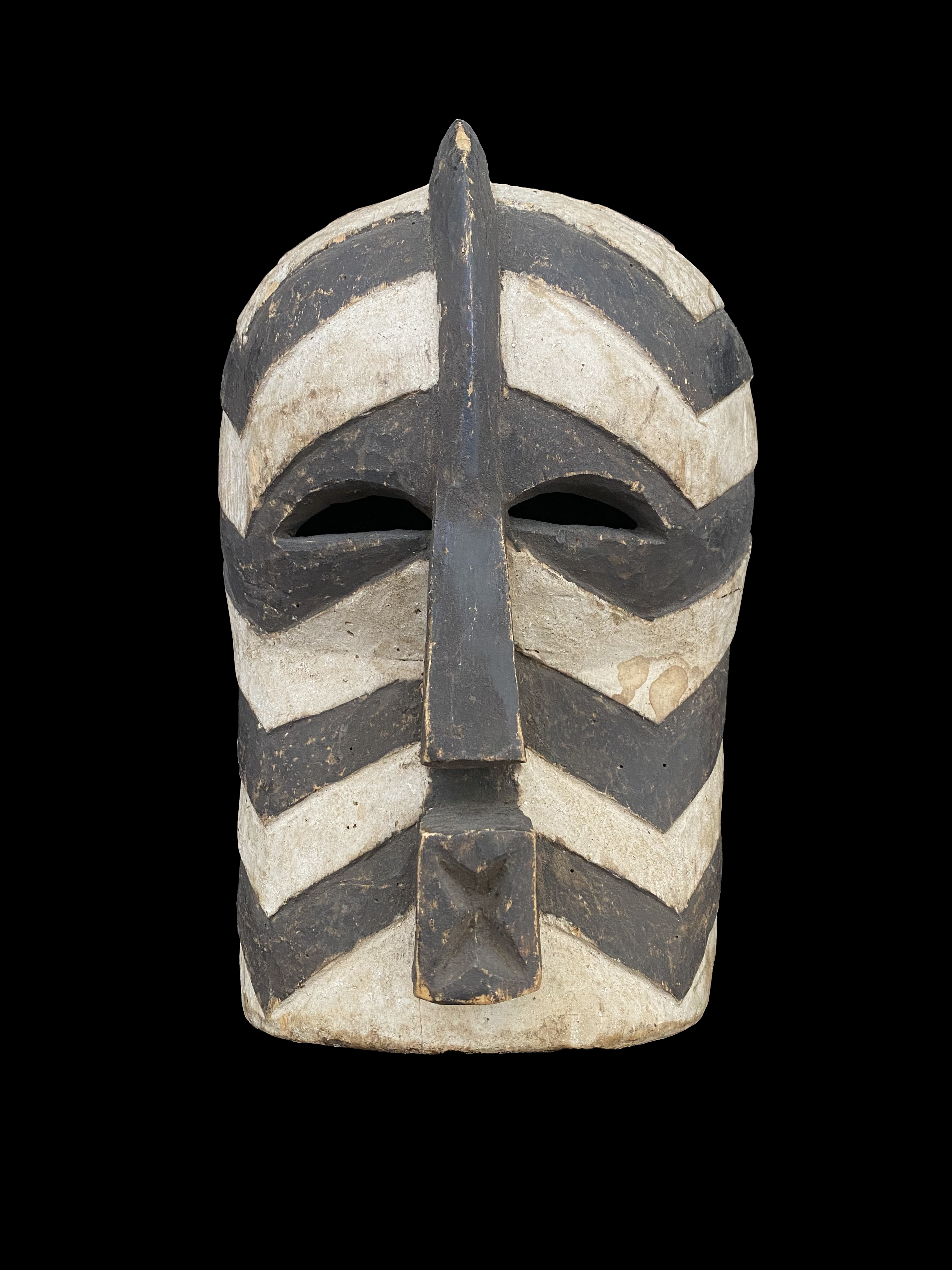 Black and White Kifwebe Mask - Songye People, D.R. Congo