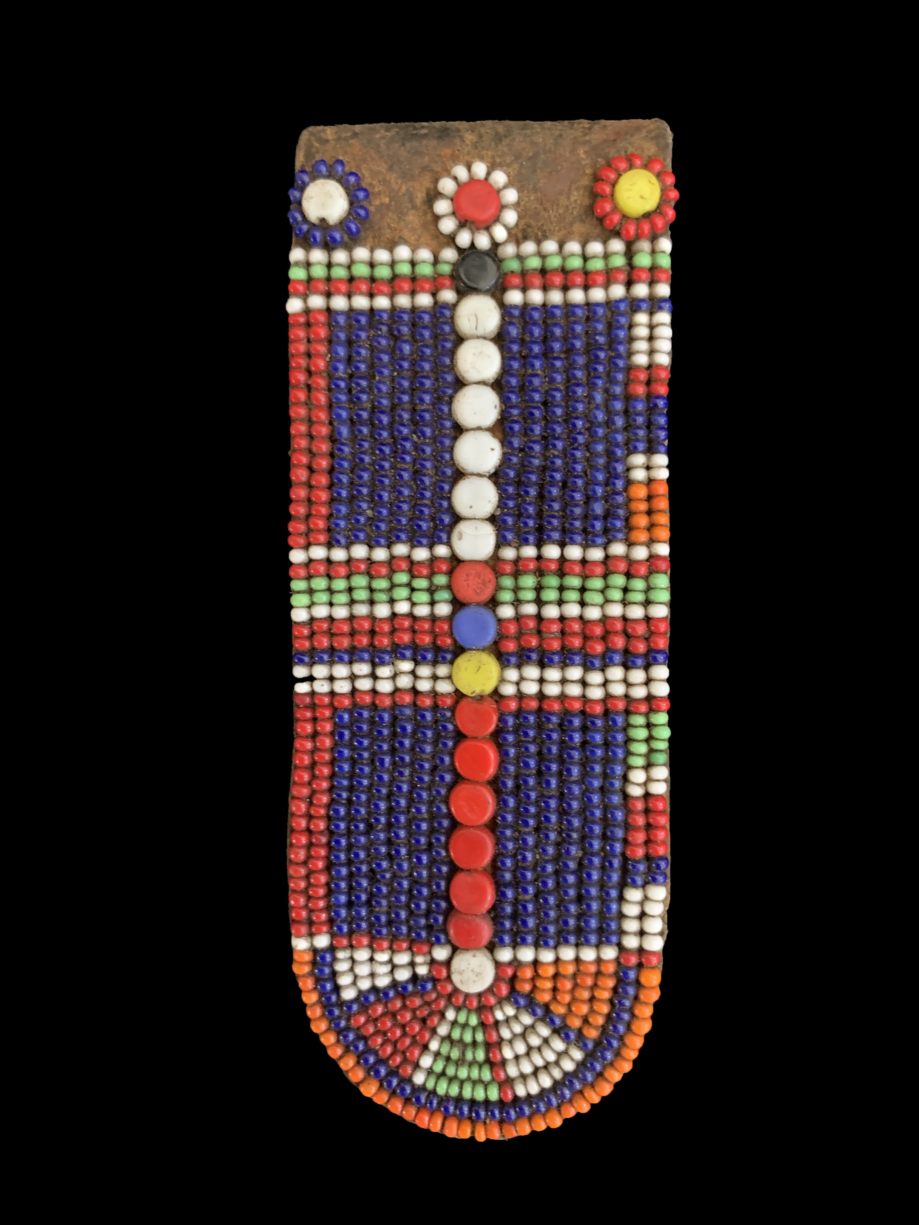 Beaded Ear Flap B - Gonito' - Maasai People, Kenya/Tanzania, east Africa