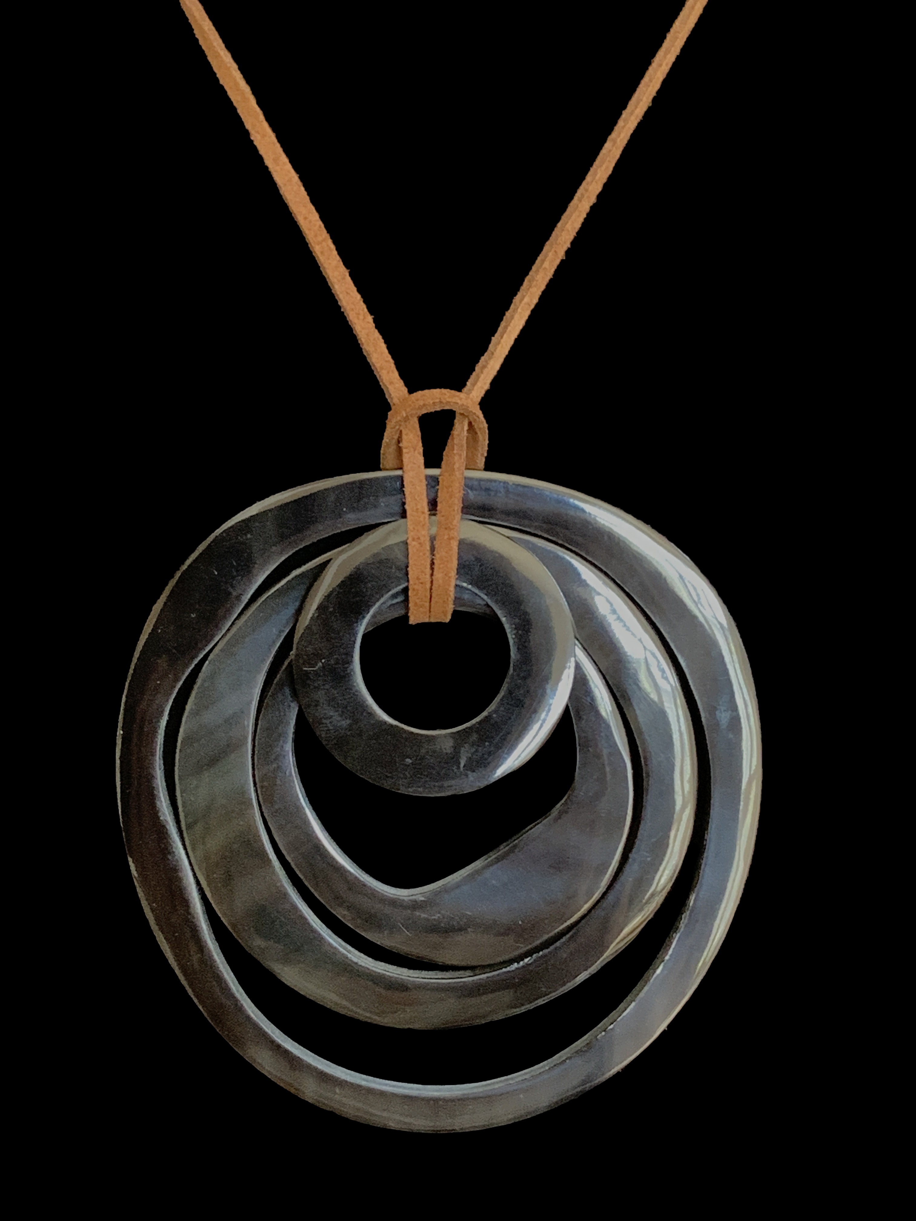 Adjustable Length Black Horn Necklace