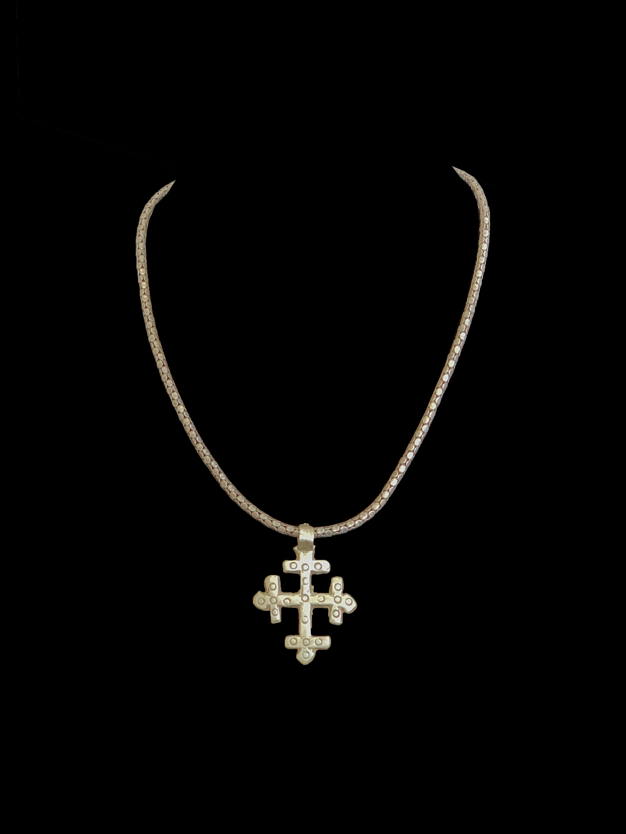 Old Ethiopian Coptic Cross on a Sterling Silver Chain