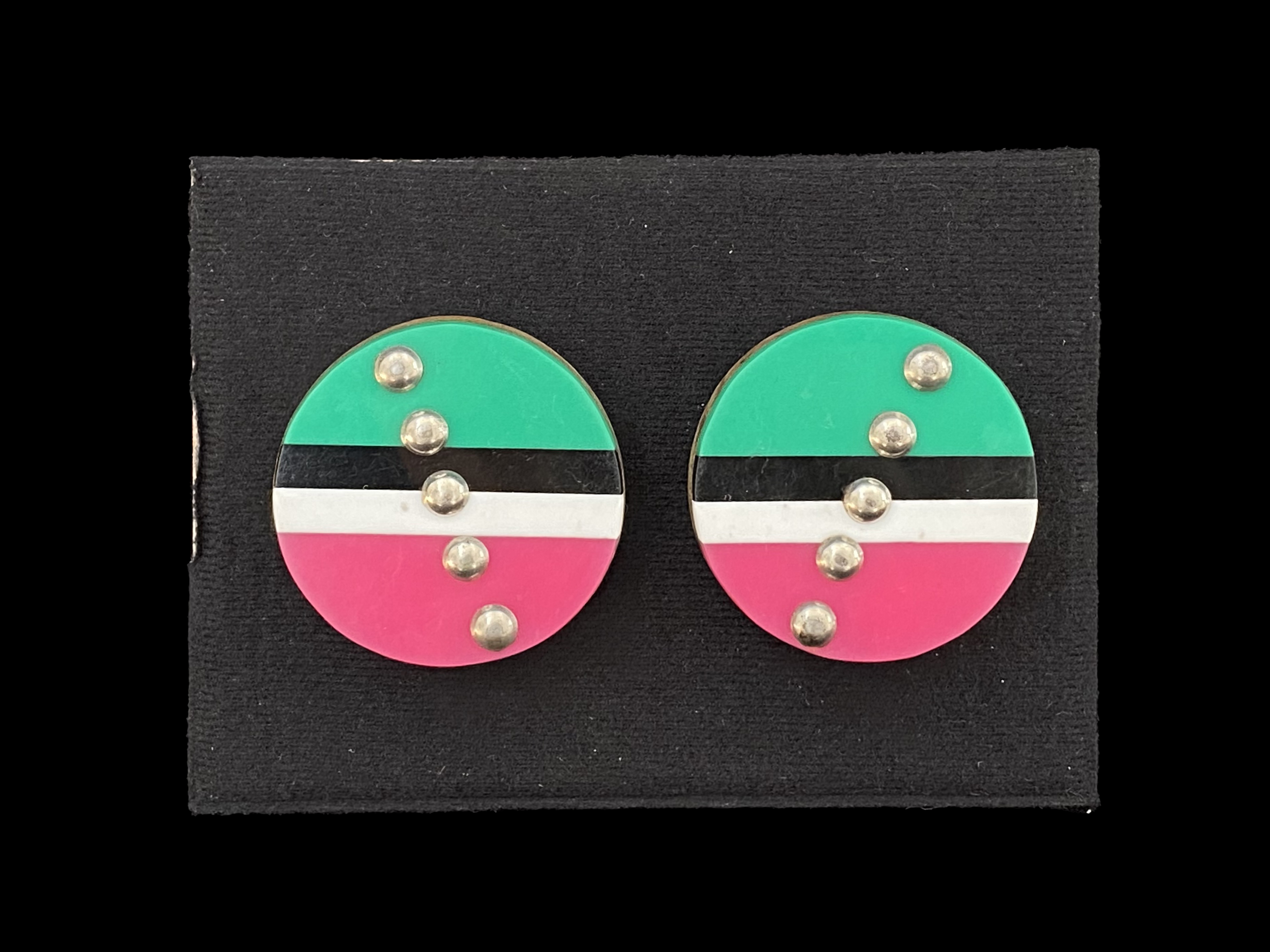 Framed 2 Sided 'Iziqhaza' Ear Plugs - Zulu People, South Africa