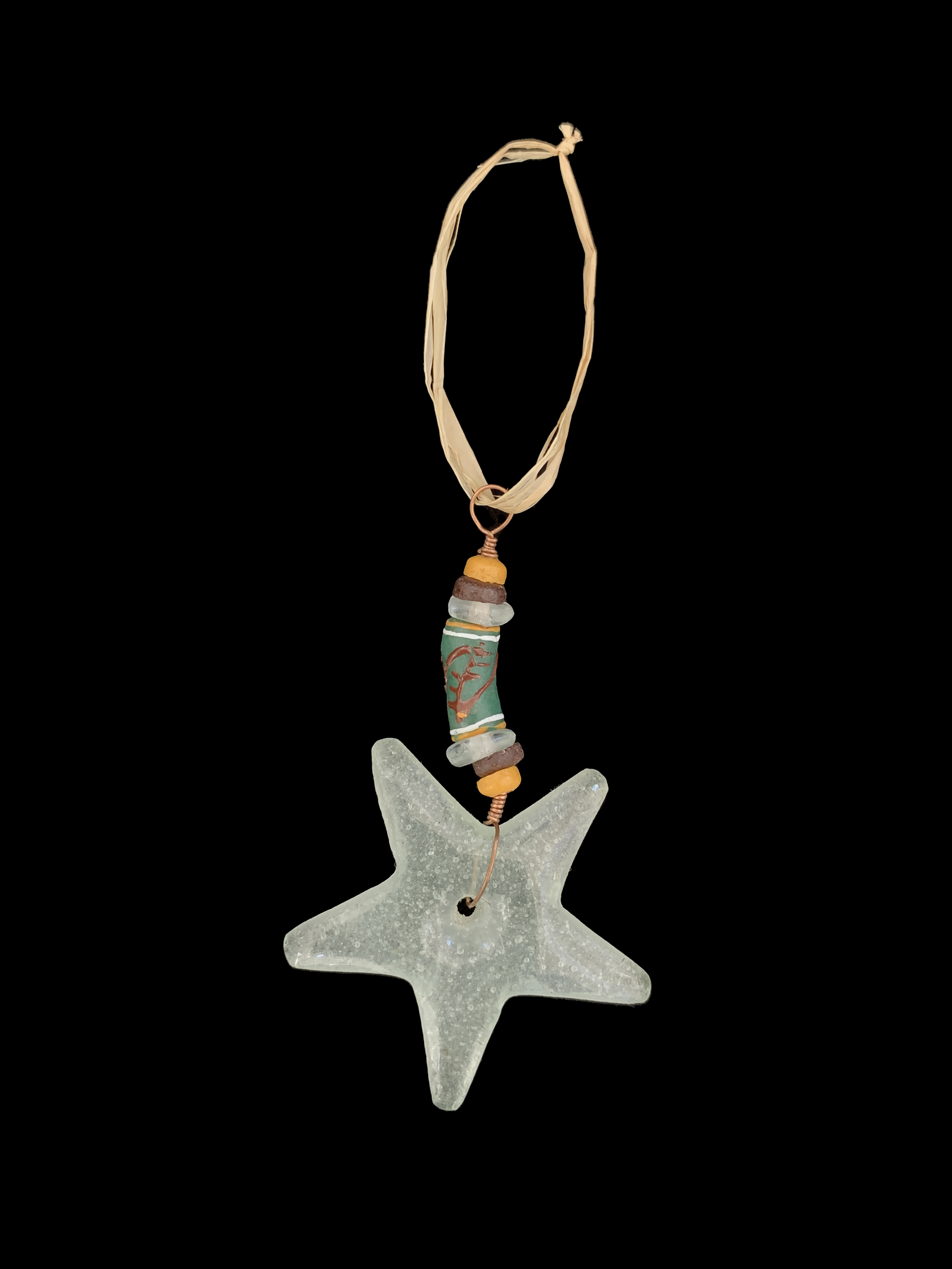 Recycled Glass Star Ornament - Ghana