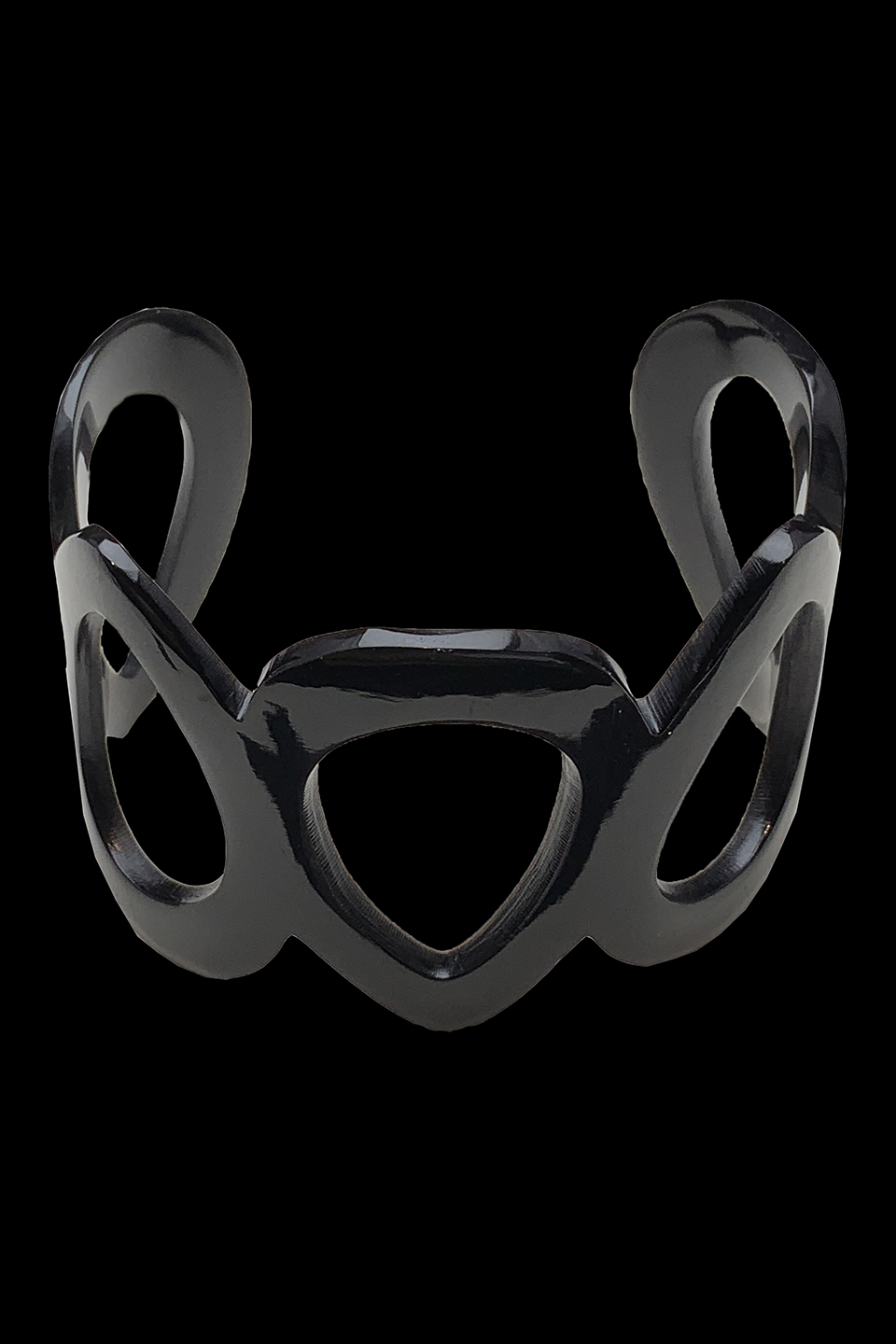 Black Horn Open Latice Cuff Bracelet