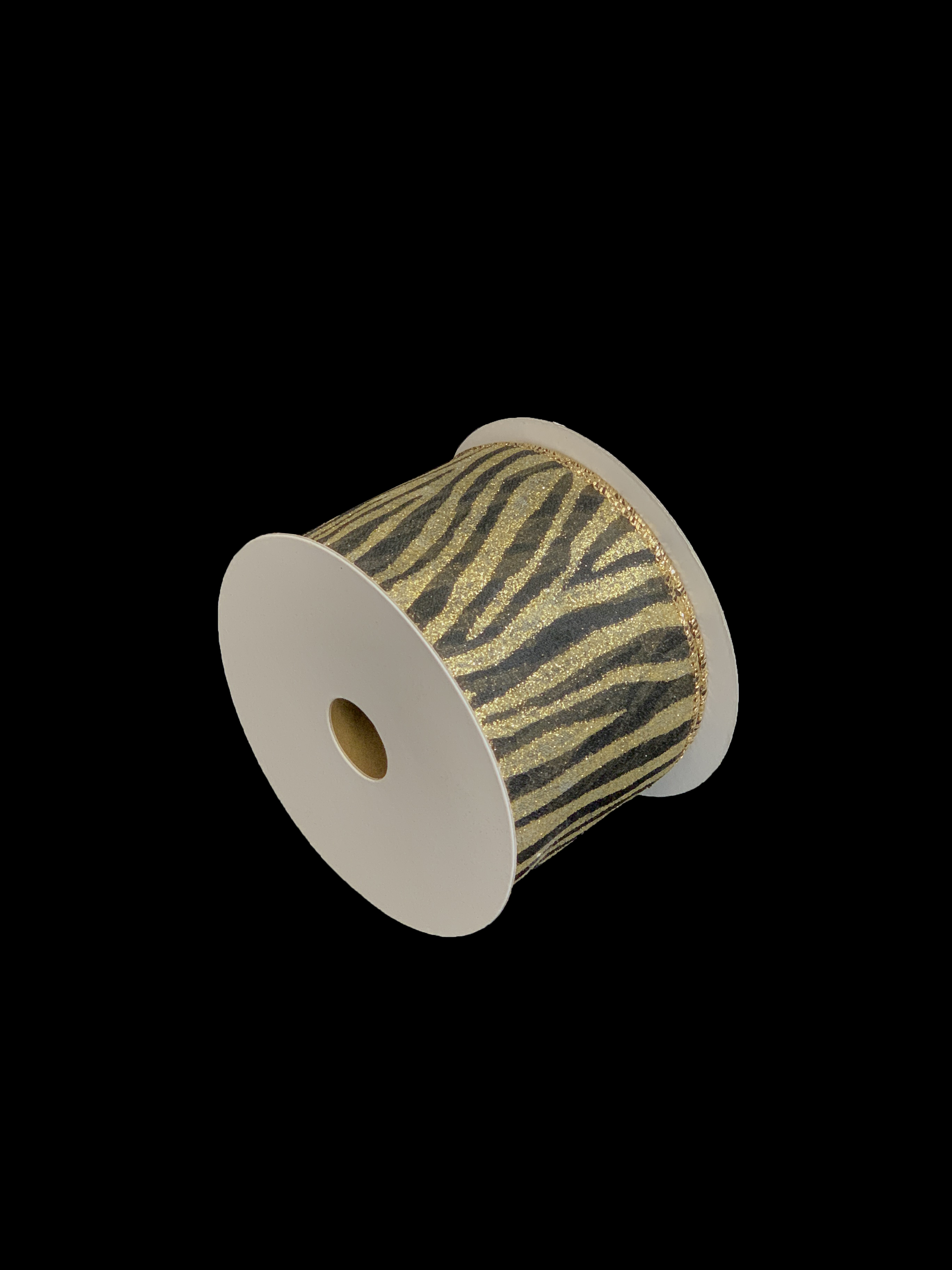 10 Yard Zebra Print 100% Nylon Glitter Close Knit Ribbon Roll 