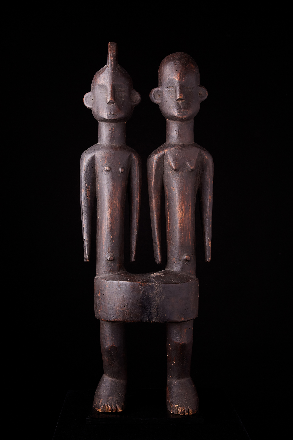 Double Ancestral Figure - Verre style - Chamba People, Nigeria