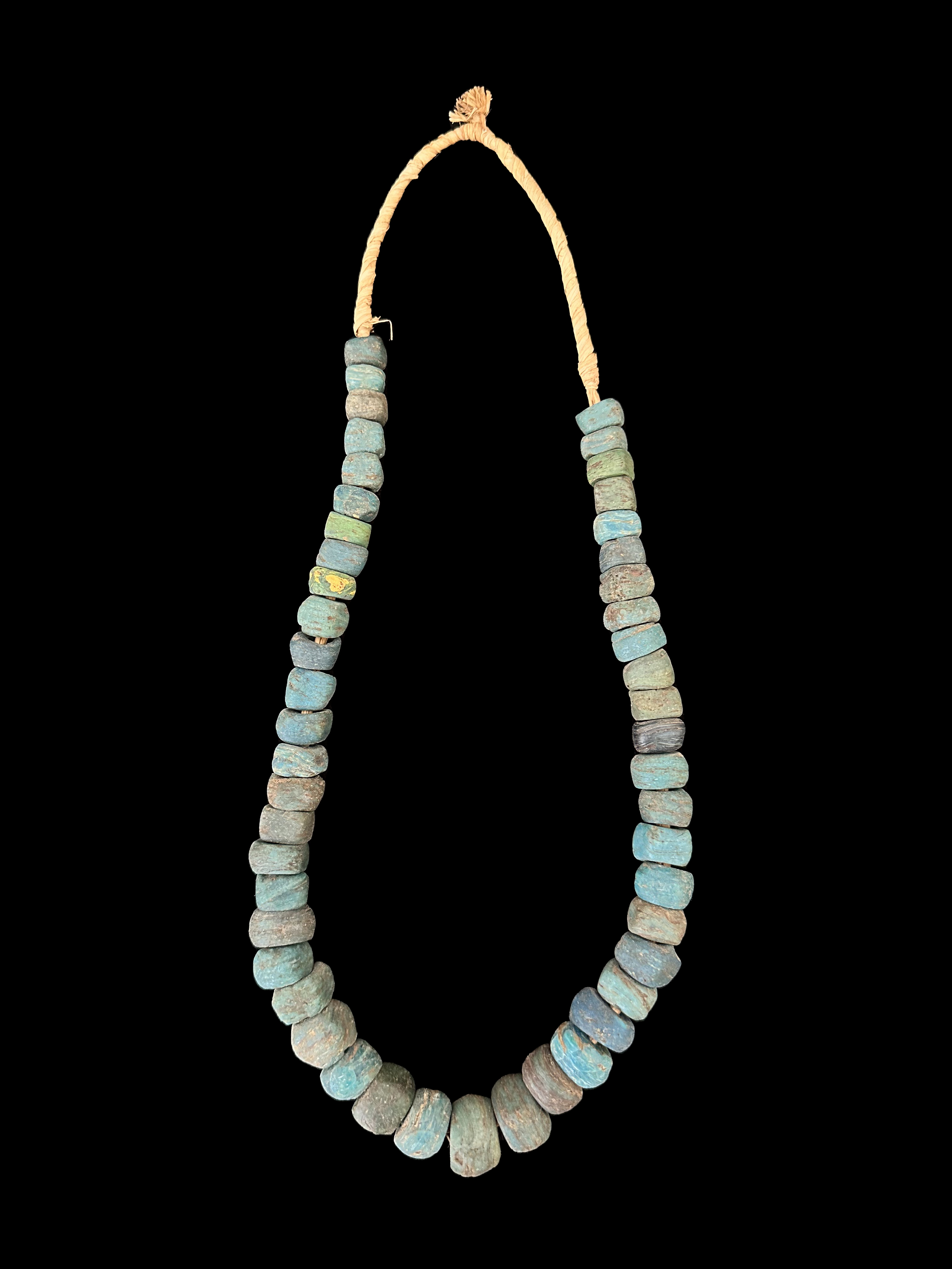 Old Hebron Blue Glass Bead Strand - Sudan