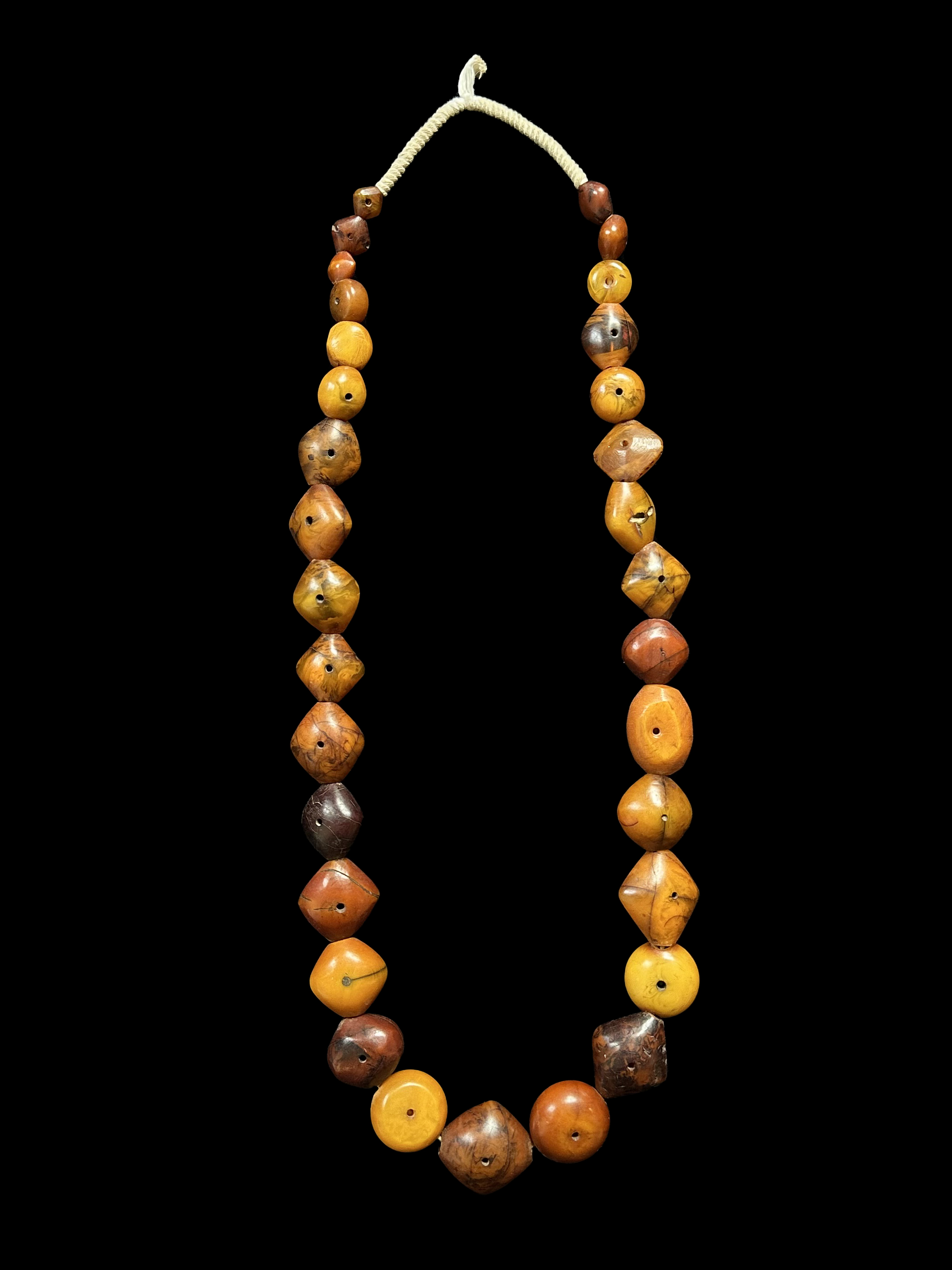 African Pillow Amber Bead Strand - Mali