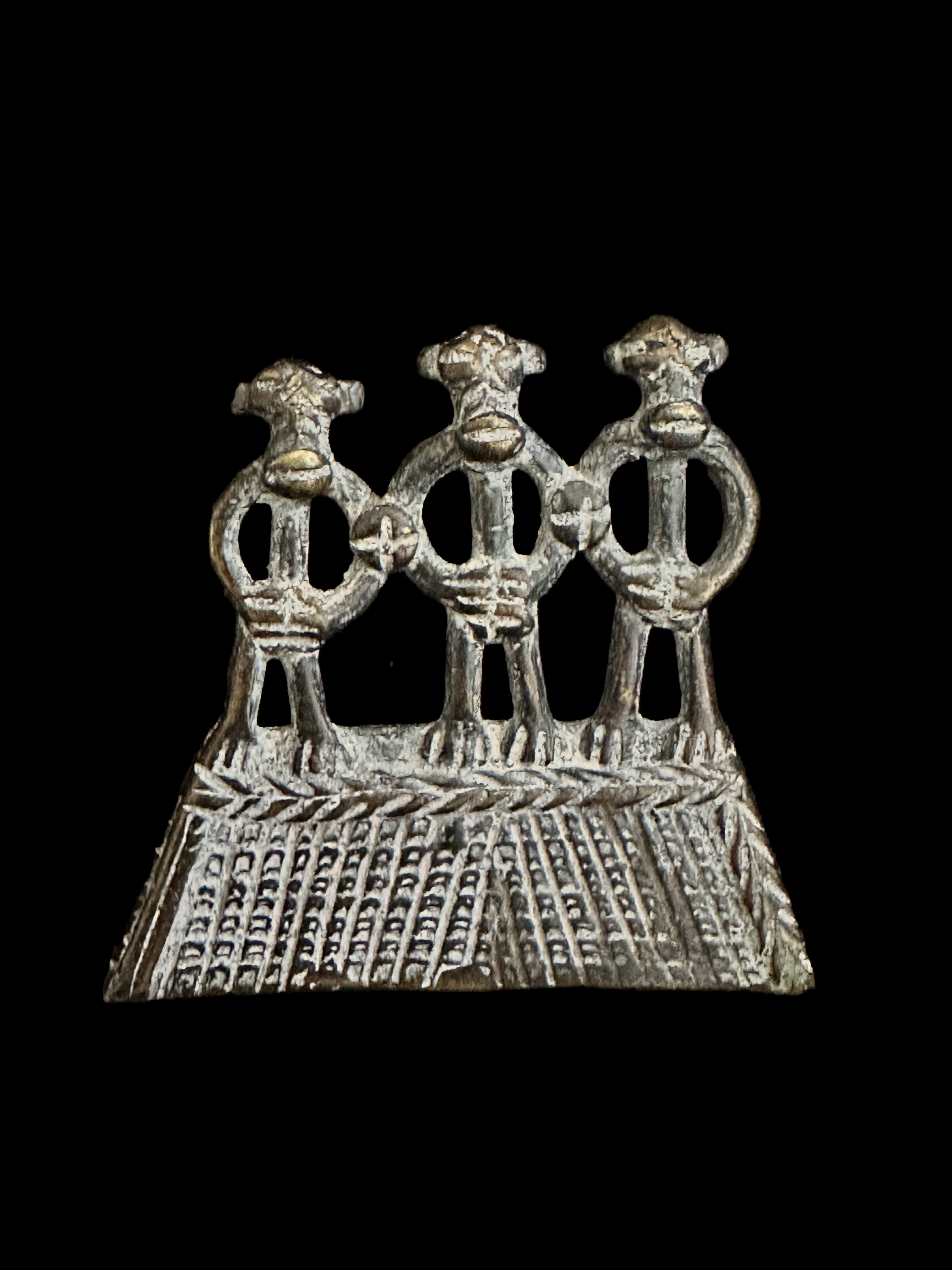 Triple - Figured Divination Pendant - Senufo People, Ivory Coast