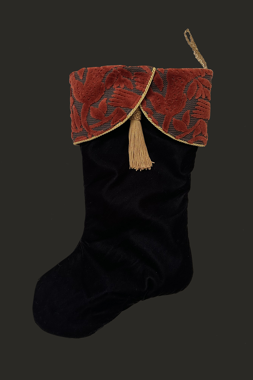 Black Velvet Christmas Stocking 