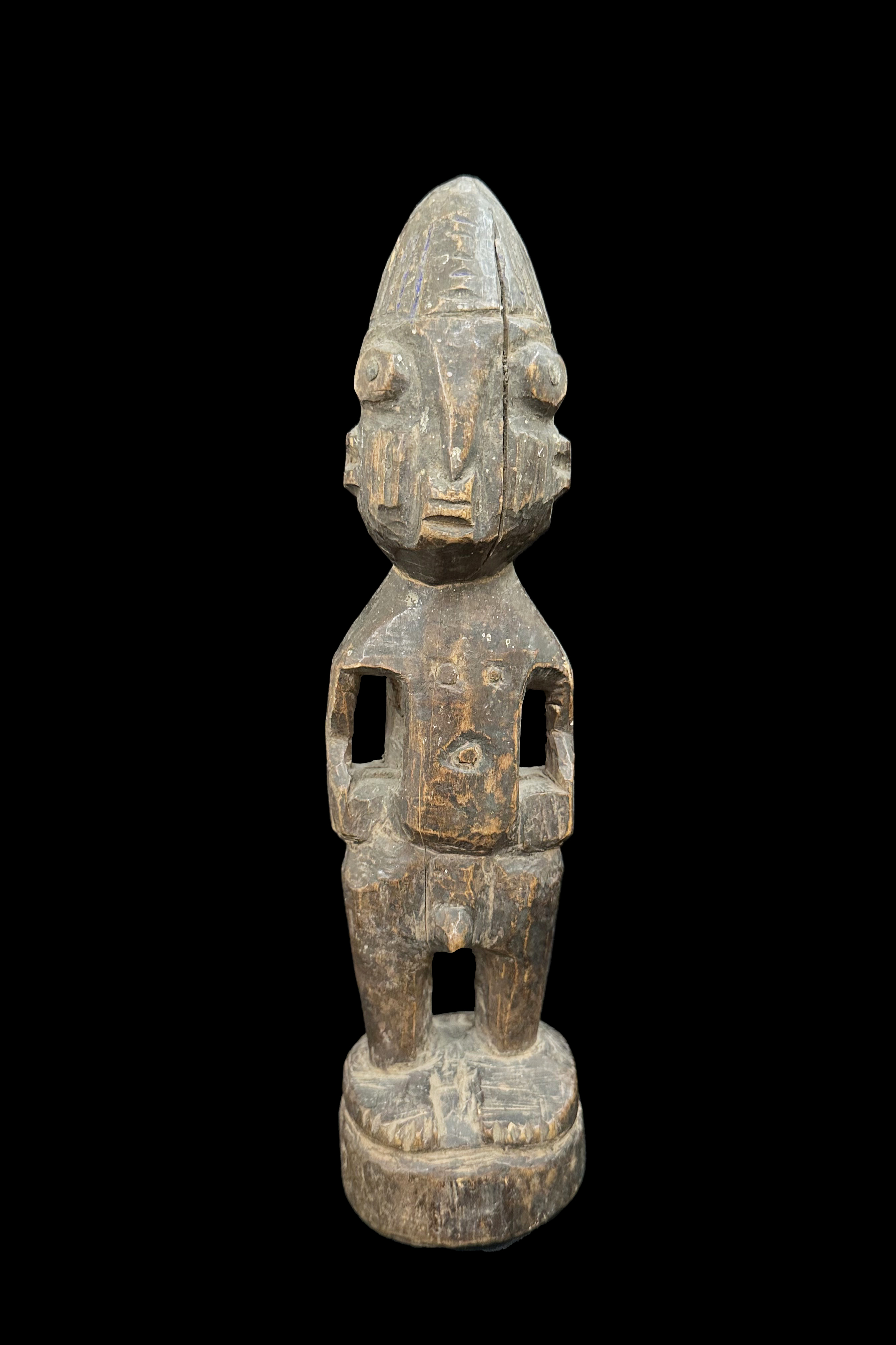 Single Male Ibeji Figure with Metal Eyes- Yoruba People, Nigeria