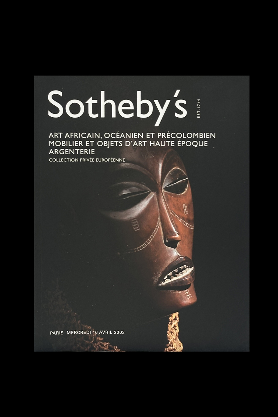 Sotheby's - Art Africain, Ocanien et Prcolombien - Mobilier et Objets D'Art Haute poque Argenterie- Paris, April, 2003