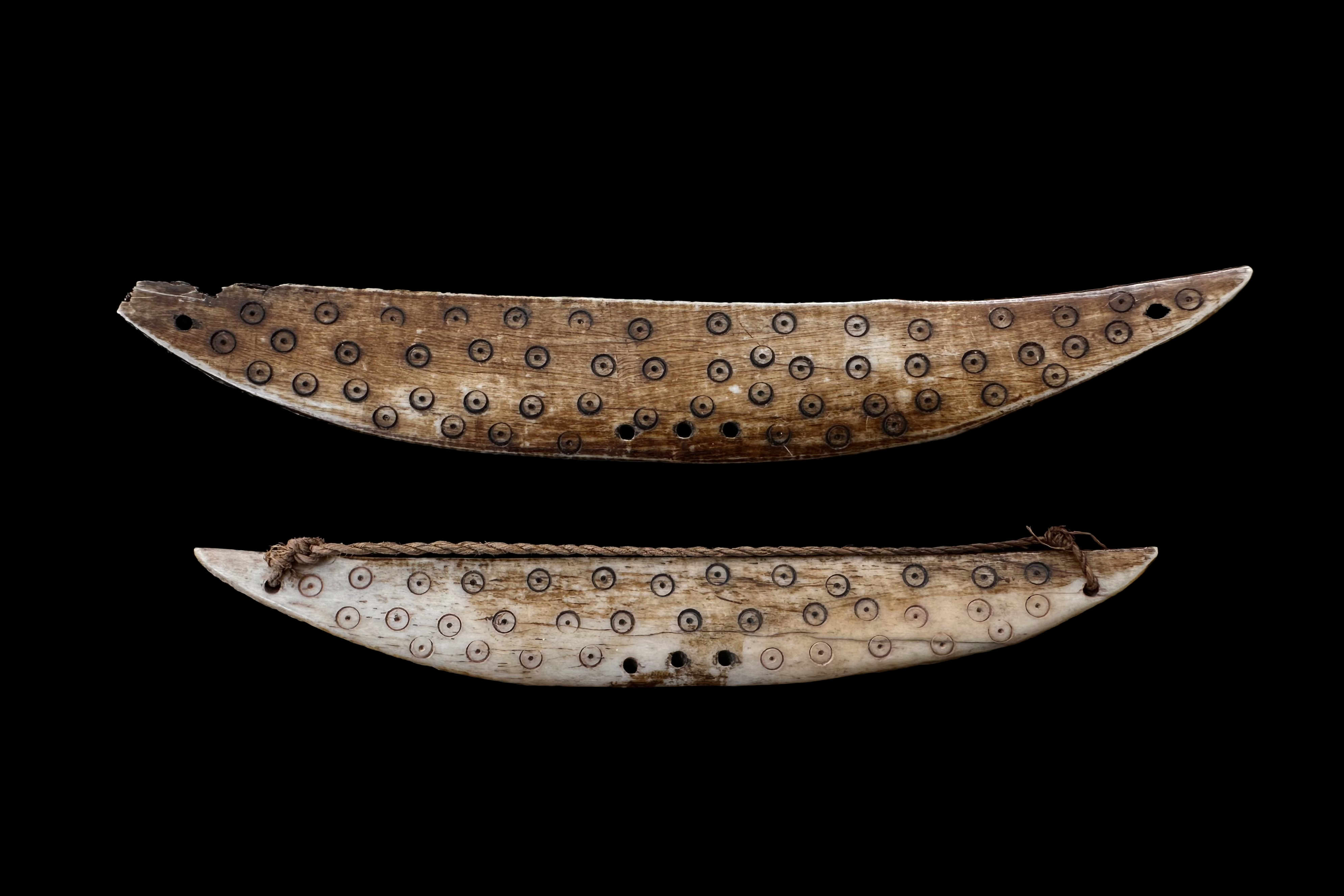 Horizontal Bone Pendant Beads - Lega People, D.R. Congo
