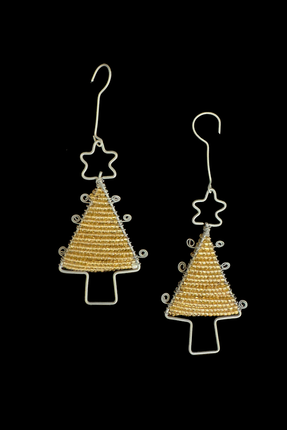 2 x Bead and Wire  Christmas Tree Ornaments - South Africa (only 1 set)