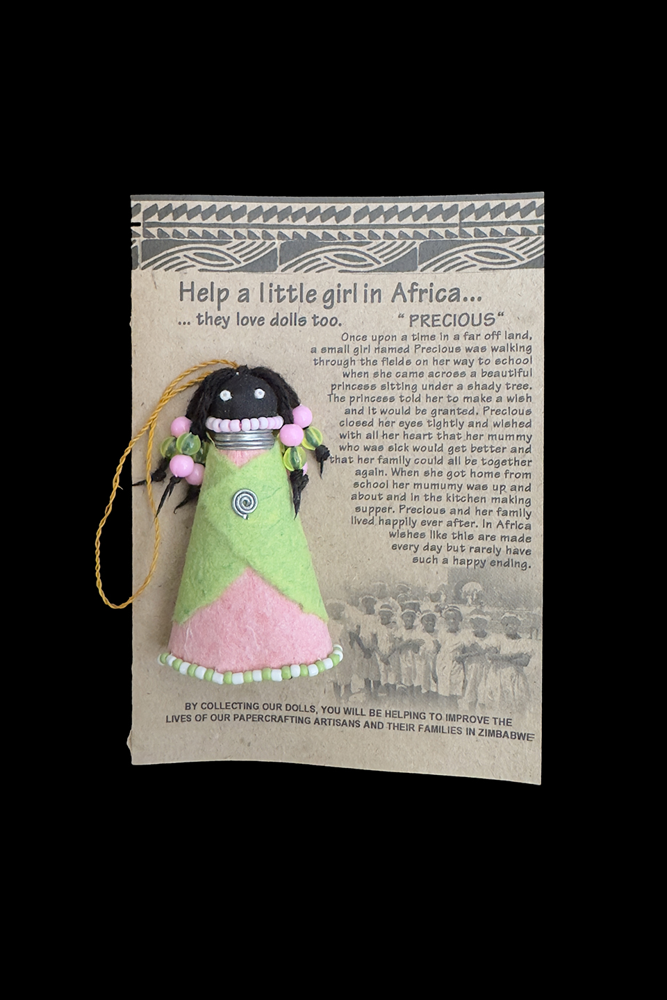 Precious Paper Doll Card/Ornament - Zimbabwe