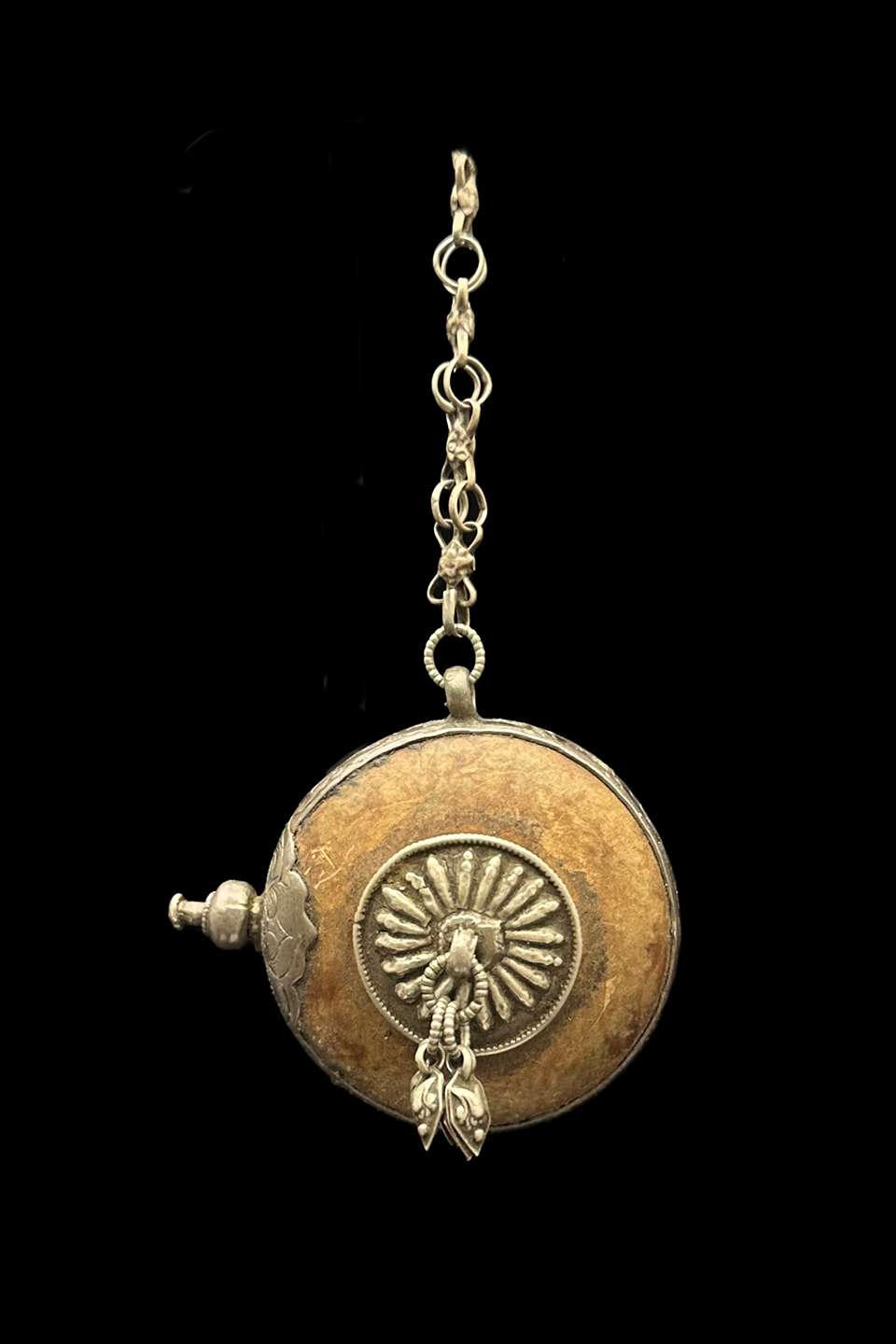 Tribal Silver and Seed Pod Amulet - Afghanistan