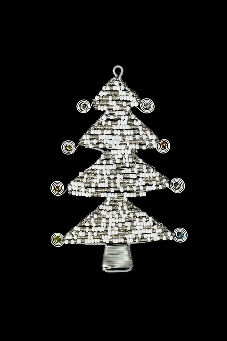 Bead and Wire White Christmas Tree Ornament - South Africa
