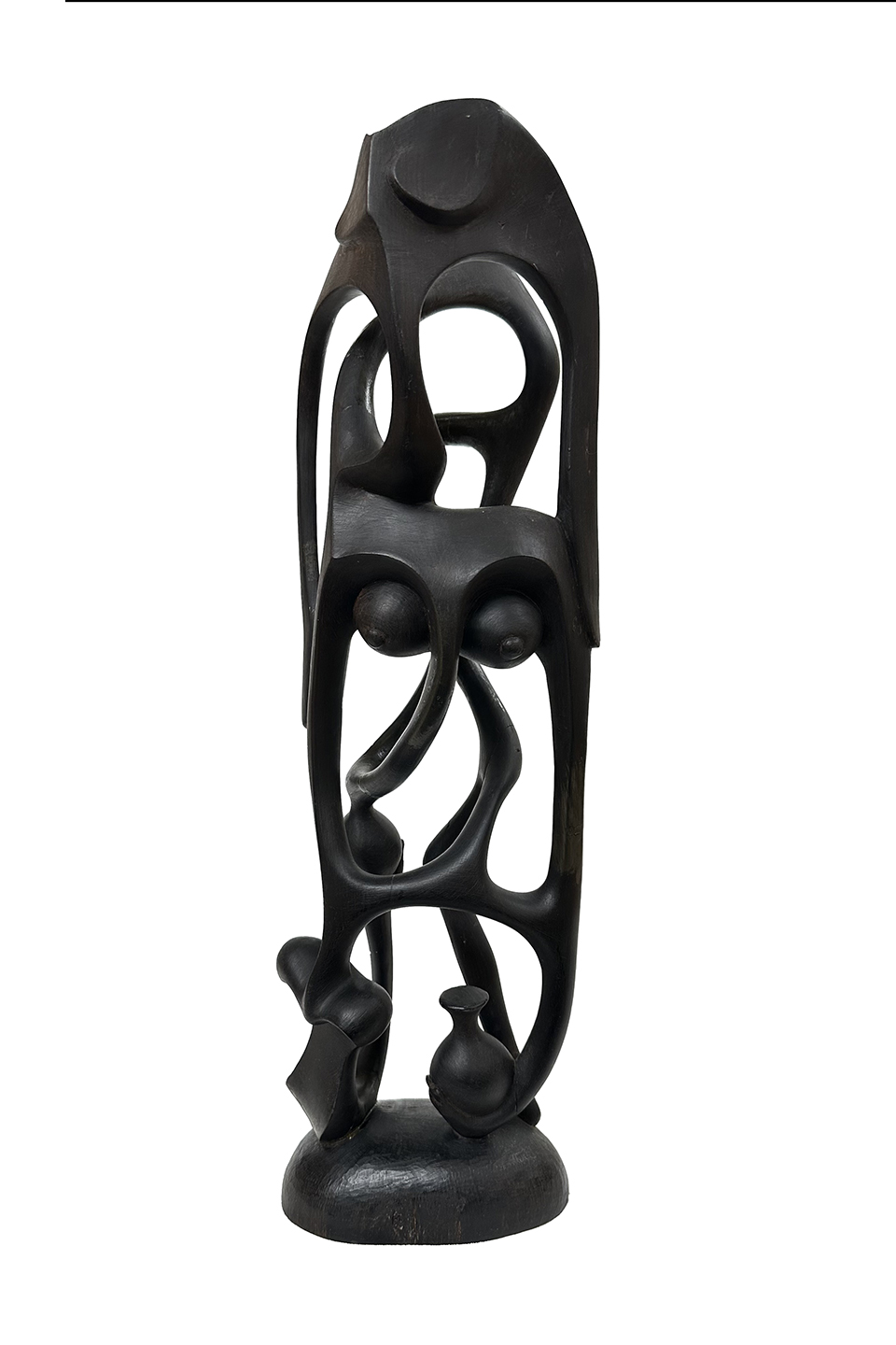 Abstract Ebony Wood Sculpture - by Adrianus, D.R. Congo -3