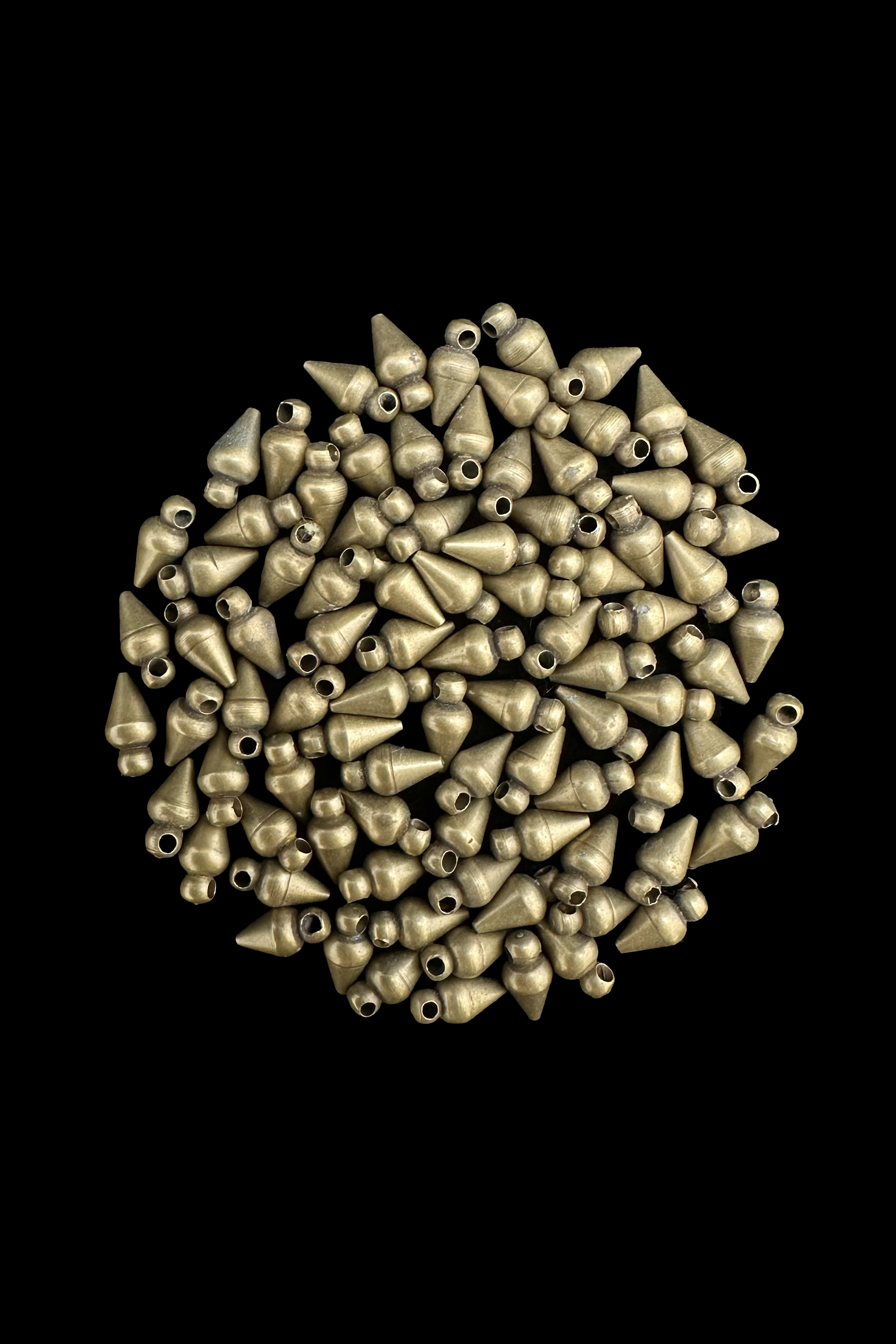Antique Brass Pointed/Spike Beads - India