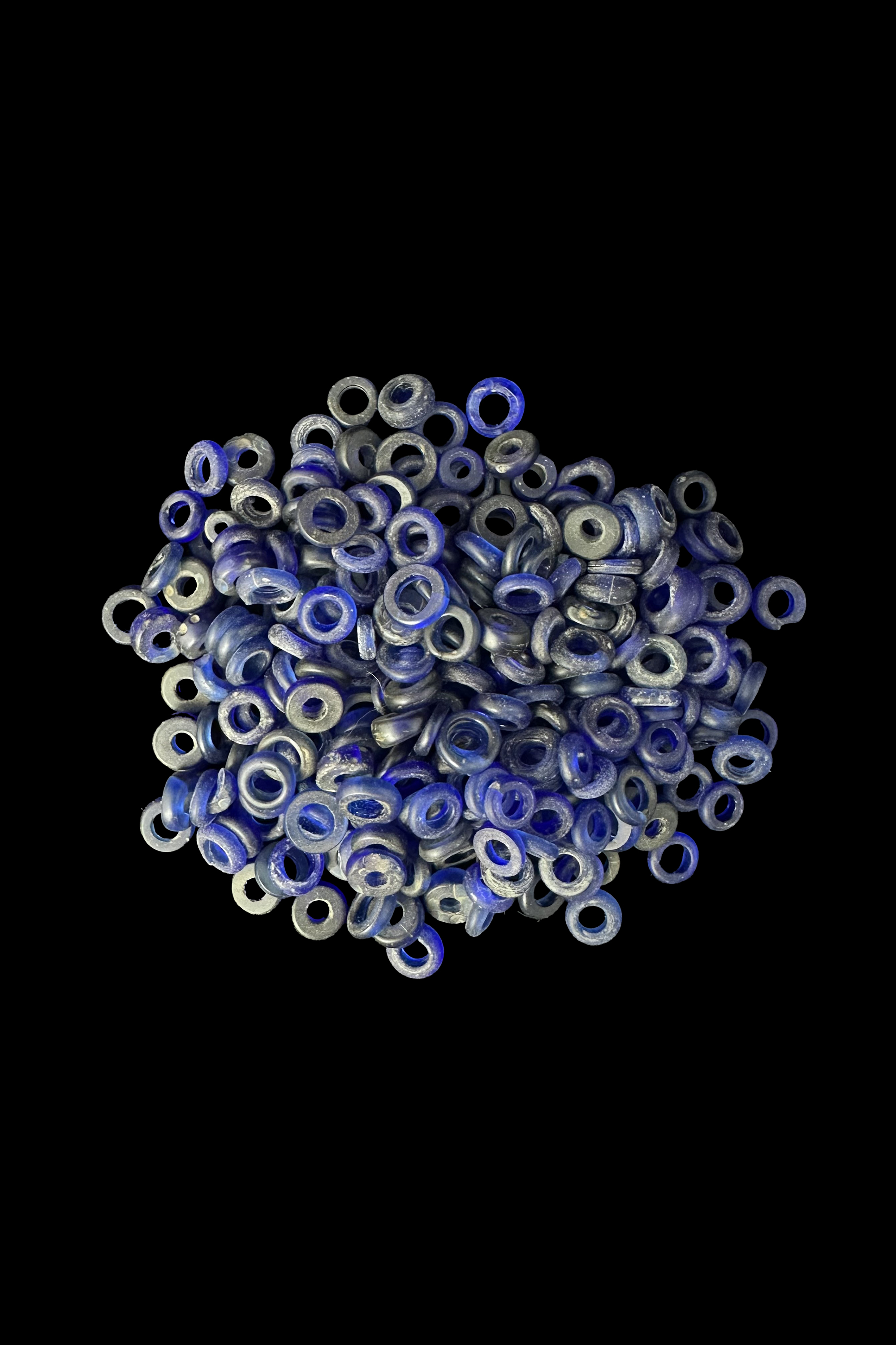 Cobalt Blue Annular Wound Beads - Dogon People, Mali